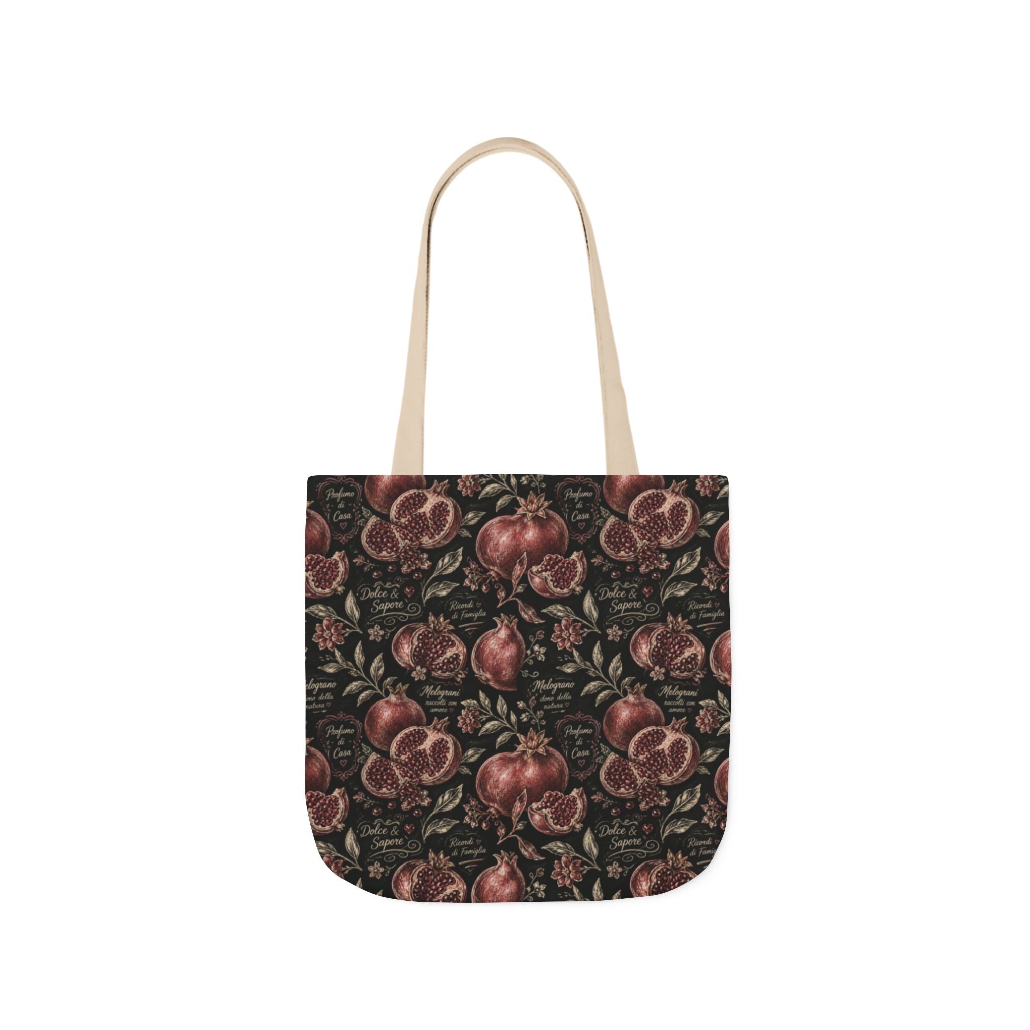 Split Pomegranates Canvas Tote Bag Mediterranean Kitchen Chalk Art Design Italian Cottagecore Gift