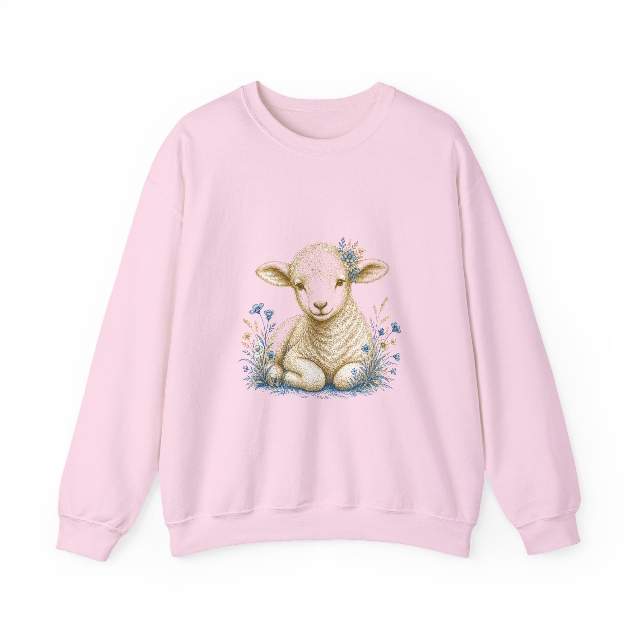Matching Couple Sweatshirt - Lion & Lamb Matching Couple Premium Fleece Sweatshirt Vintage Art His Hers Honeymoon Gift - Design B