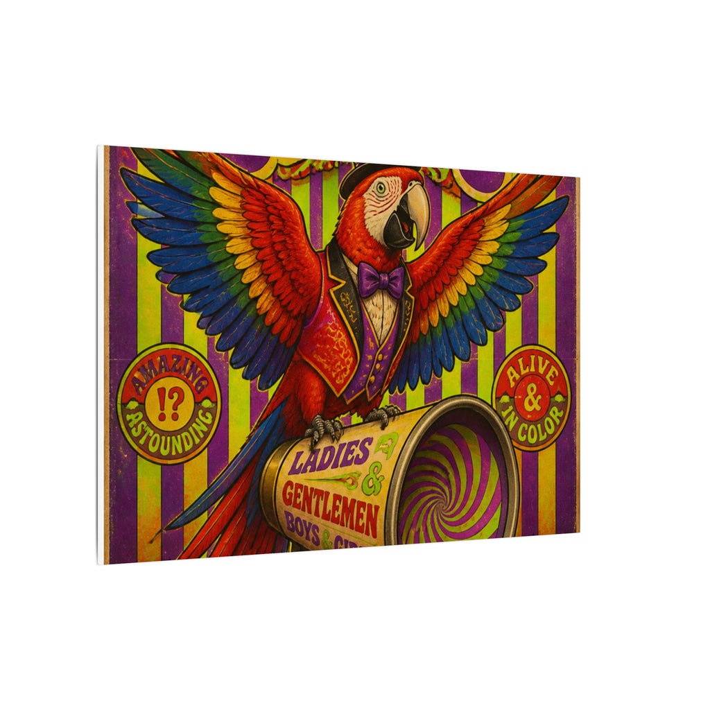 Parrot Ringmaster Wall Art Canvas 16×20 Psychedelic Cafe Decor Maximalist Print