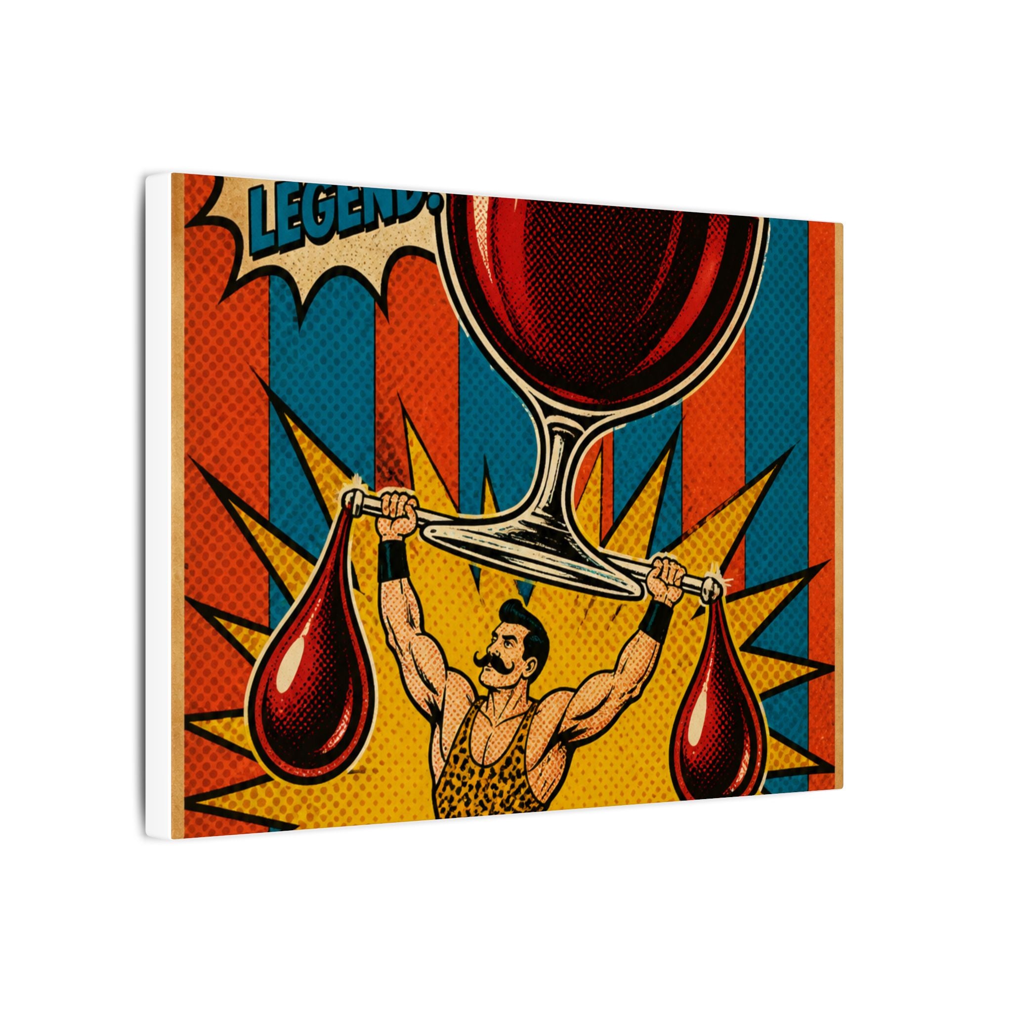 Wine Glass Strongman Wall Art Canvas 16×20 Pop Art Living Room Decor Maximalist Print