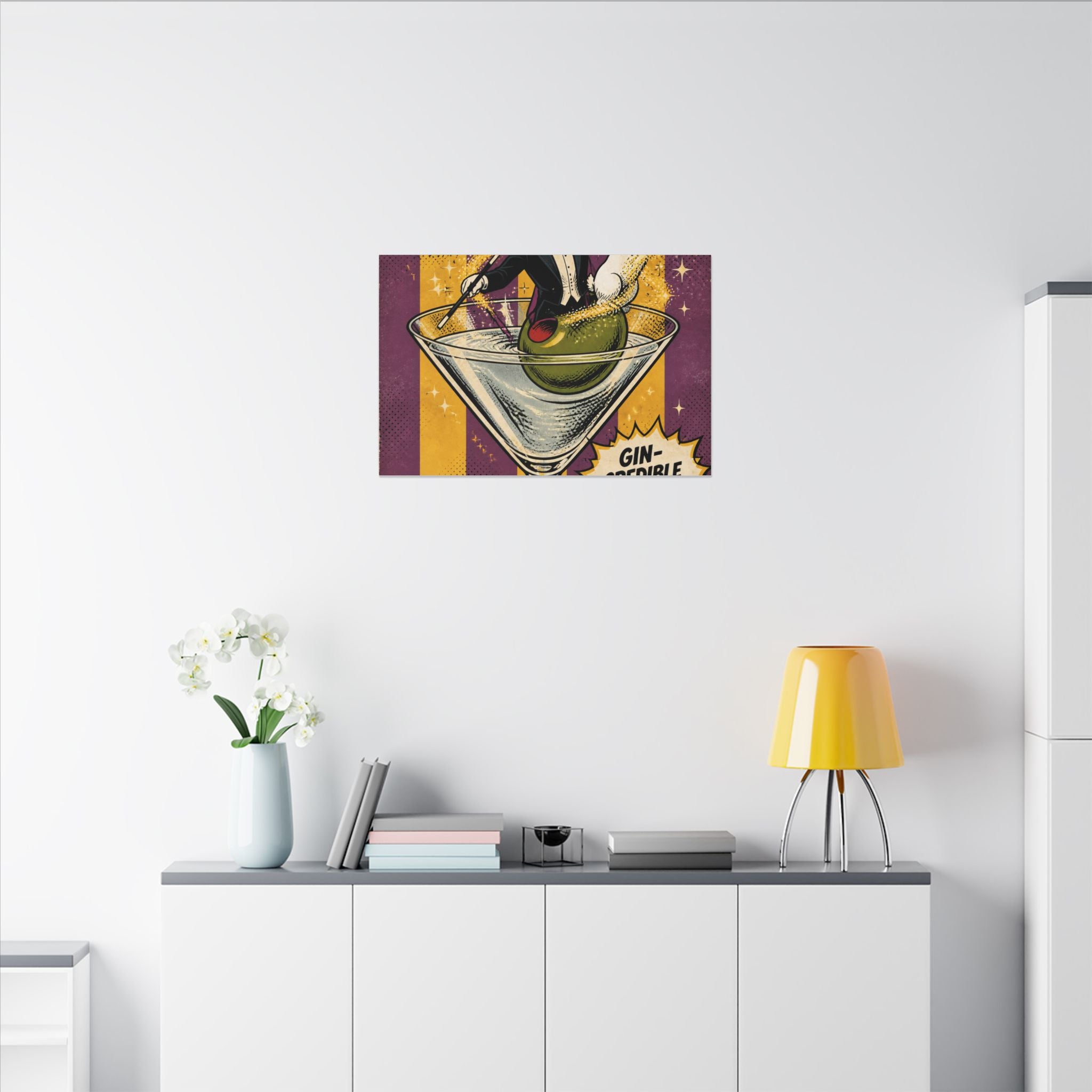 Martini Magician Wall Art Canvas 16×20 Pop Art Living Room Decor Maximalist Print