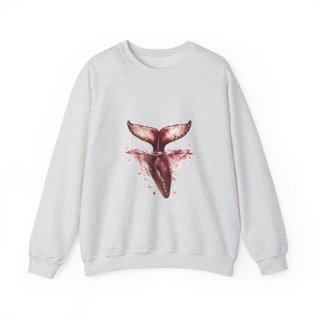 Matching Couple Sweatshirt - Eagle & Whale Matching Couple Crewneck Sweatshirt Watercolor Art His Hers Engagement Gift - Design B