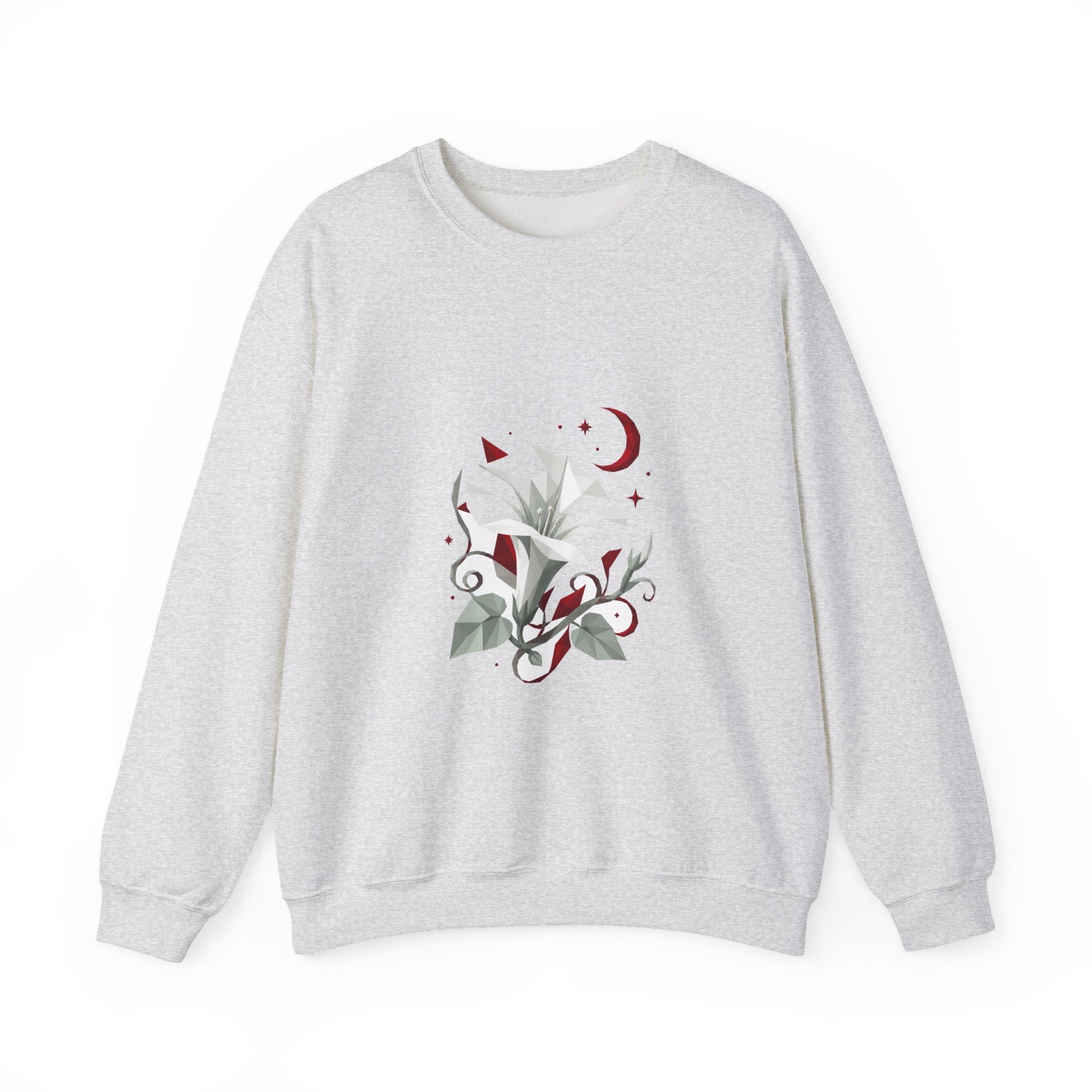 Matching Couple Sweatshirt - Sunflower & Moonflower Matching Couple Comfort Colors Crew Geometric Art His Hers Love Gift - Design B