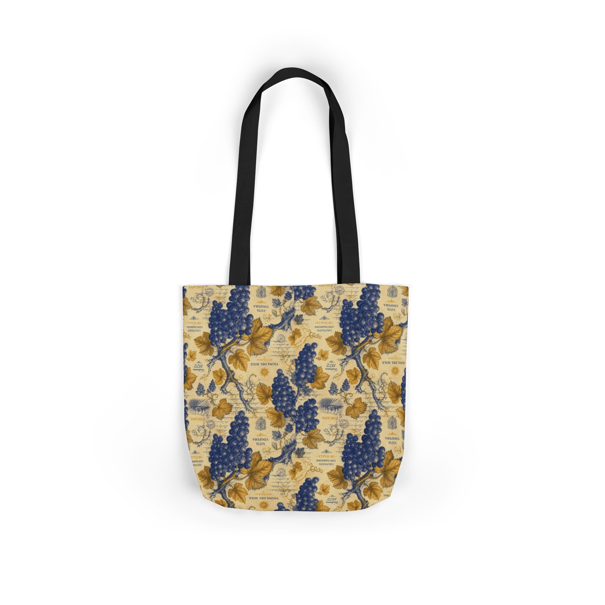 Grape Clusters Canvas Tote Bag Mediterranean Kitchen Botanical Design Italian Cottagecore Gift