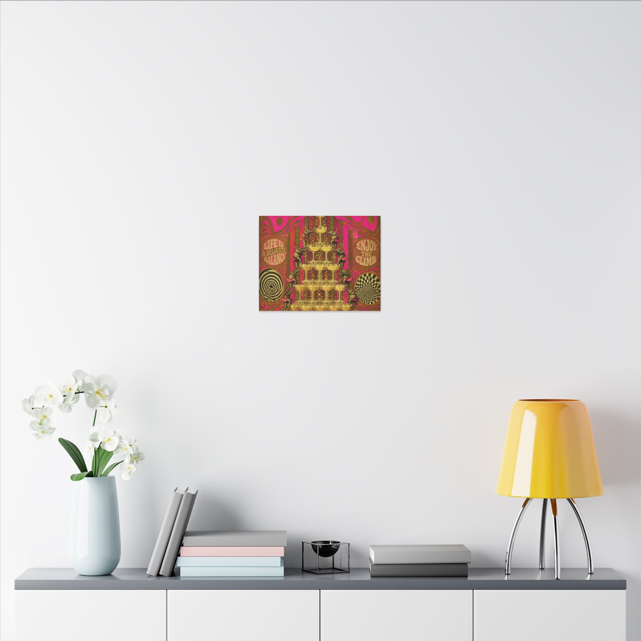 Champagne Tower Elephants Wall Art Canvas 16×20 Psychedelic Cafe Decor Maximalist Print