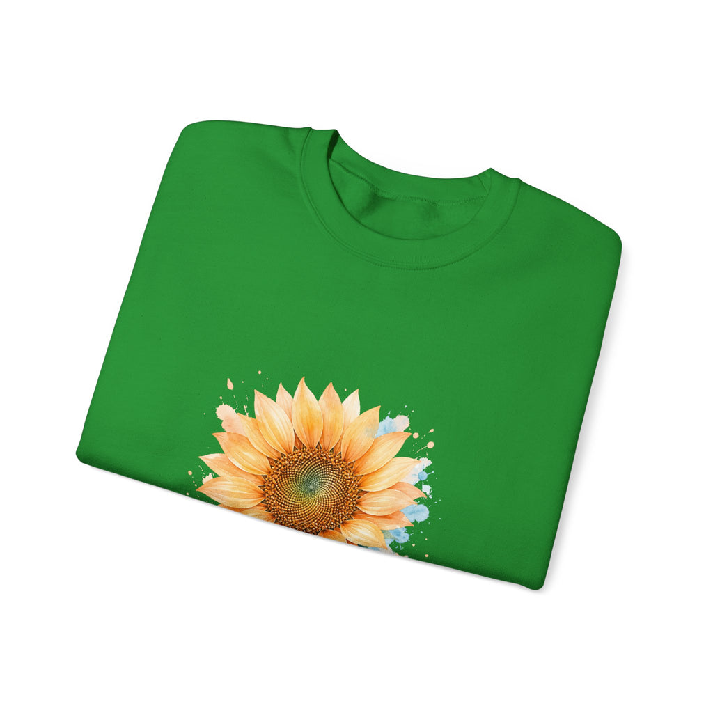 Matching Couple Sweatshirt - Sunflower & Moonflower Matching Couple Crewneck Sweatshirt Watercolor Art His Hers Engagement Gift - Design A