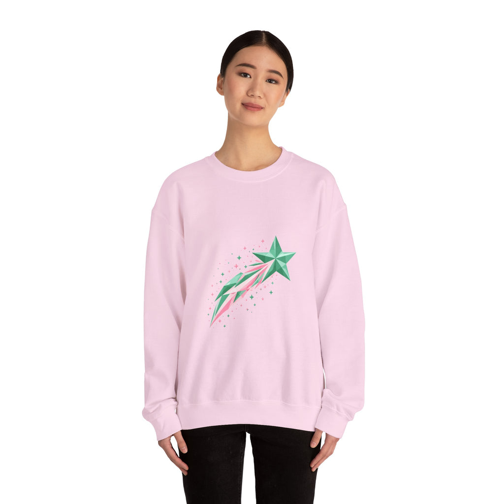 Matching Couple Sweatshirt - Shooting Star & North Star Matching Couple Premium Fleece Sweatshirt Geometric Art His Hers Love Gift - Design A