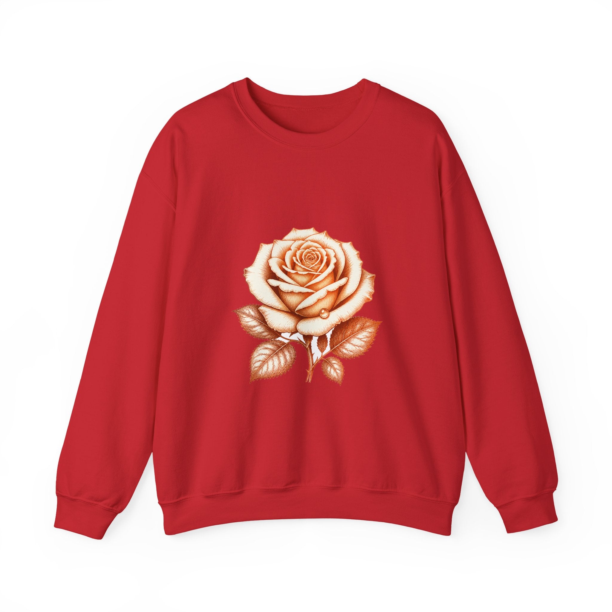 Matching Couple Sweatshirt - Rose & Thorn Matching Couple Premium Fleece Sweatshirt Hand-Drawn Art His Hers Anniversary Gift - Design A