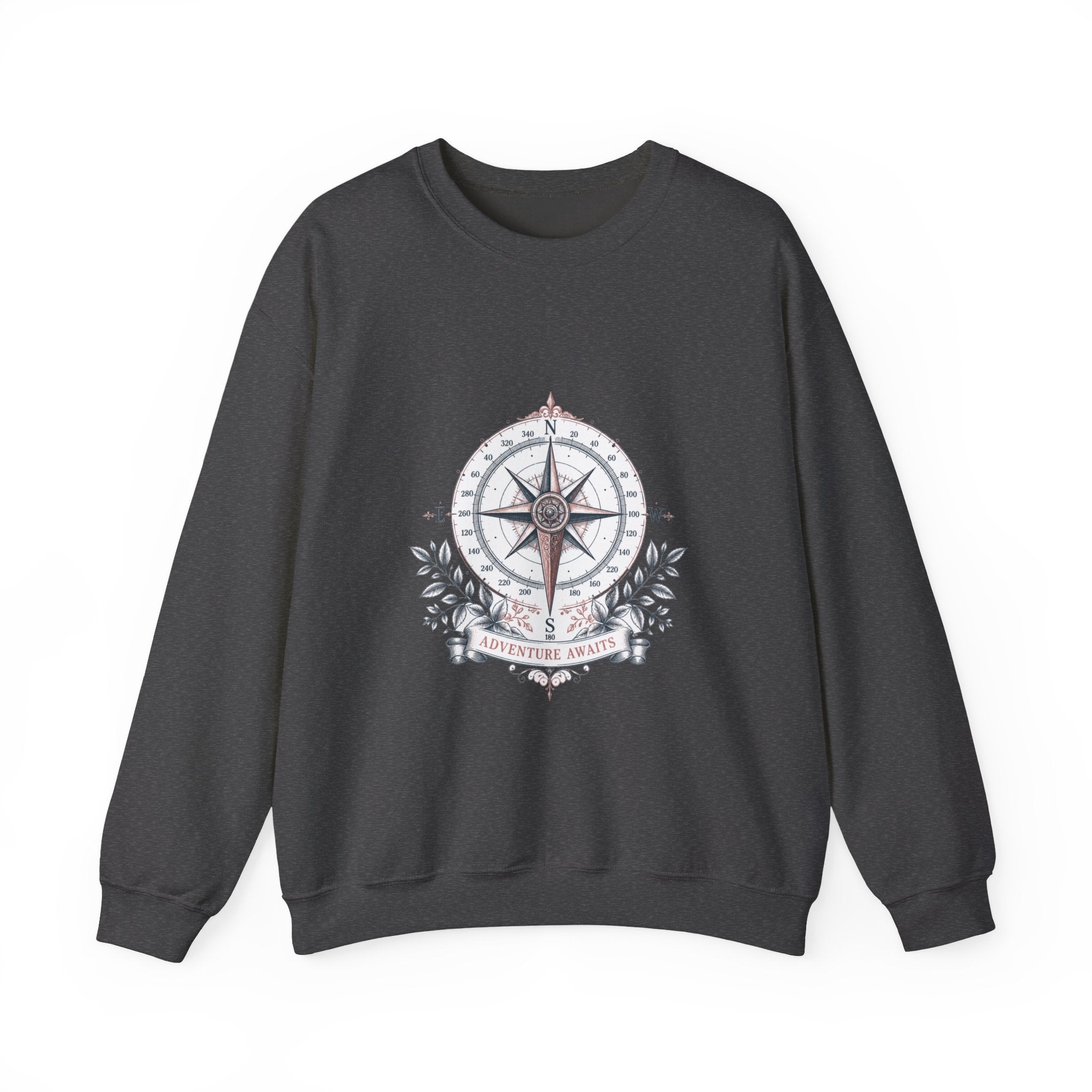Matching Couple Sweatshirt - Compass North & South Matching Couple Crewneck Sweatshirt Vintage Art His Hers Wedding Gift - Design B