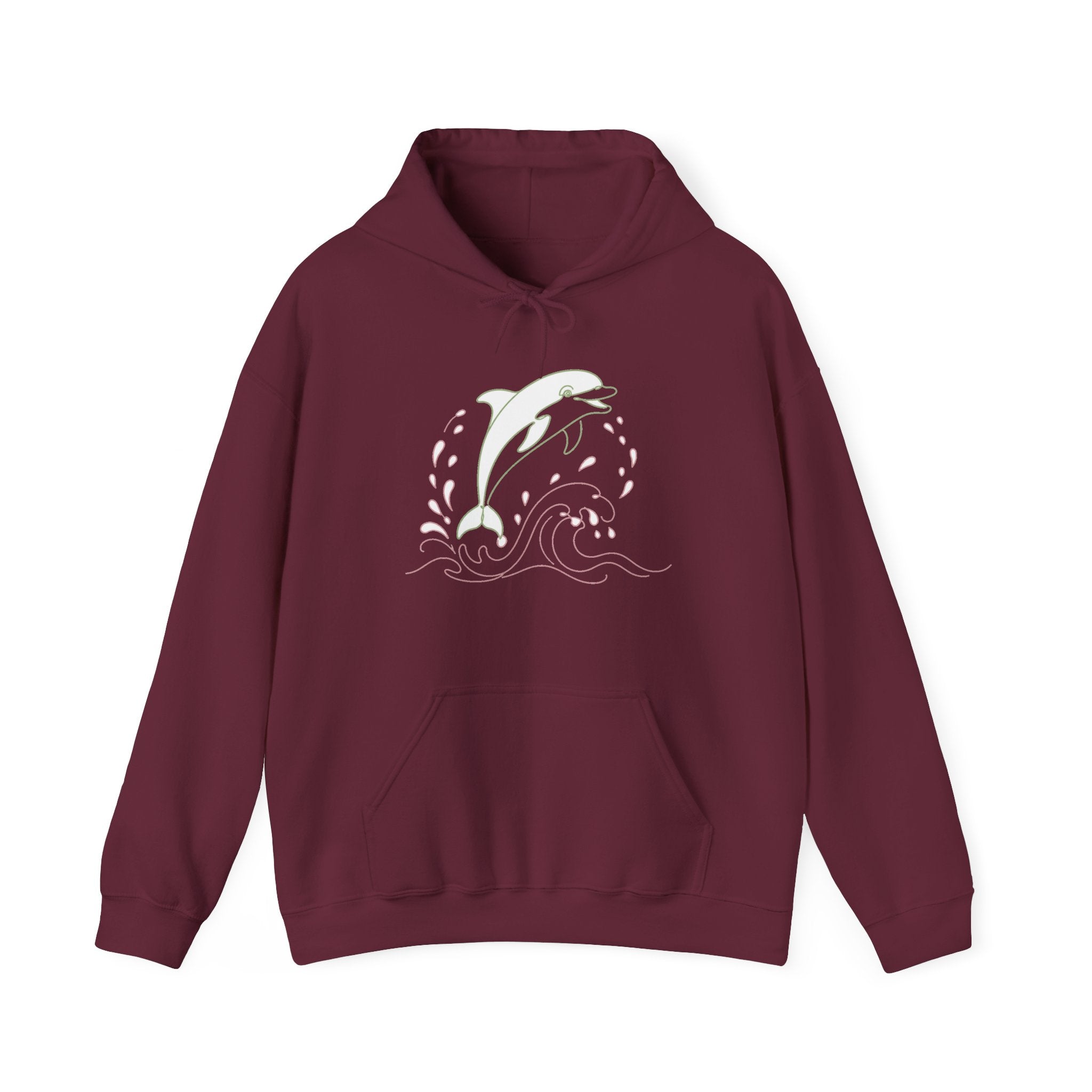 Matching Couple Sweatshirt - Shark & Dolphin Matching Couple Hooded Sweatshirt Minimalist Art His Hers Valentine Gift - Design B