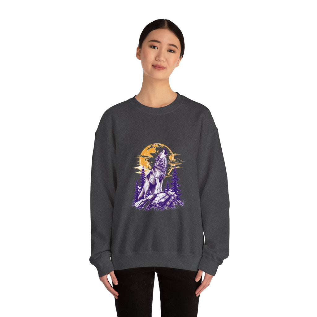 Matching Couple Sweatshirt - Wolf & Dove Matching Couple Crewneck Sweatshirt Hand-Drawn Art His Hers Best Friend Gift - Design A