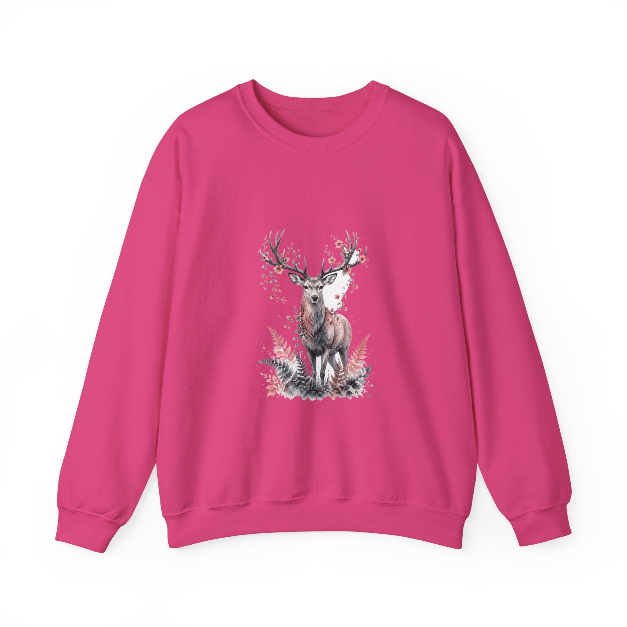 Matching Couple Sweatshirt - Bear & Deer Matching Couple Premium Fleece Sweatshirt Watercolor Art His Hers Birthday Gift - Design B