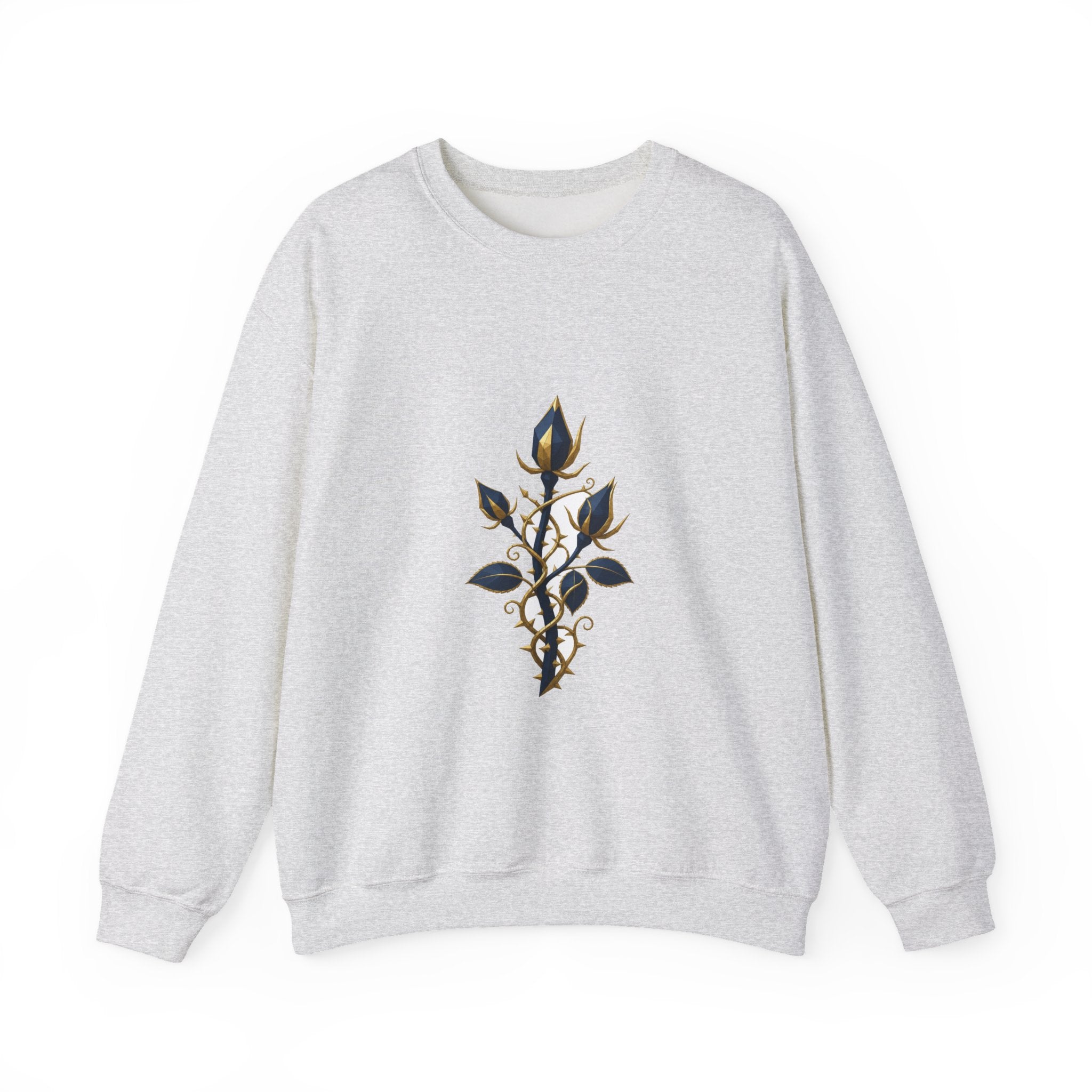 Matching Couple Sweatshirt - Rose & Thorn Matching Couple Crewneck Sweatshirt Geometric Art His Hers Couple Gift - Design B