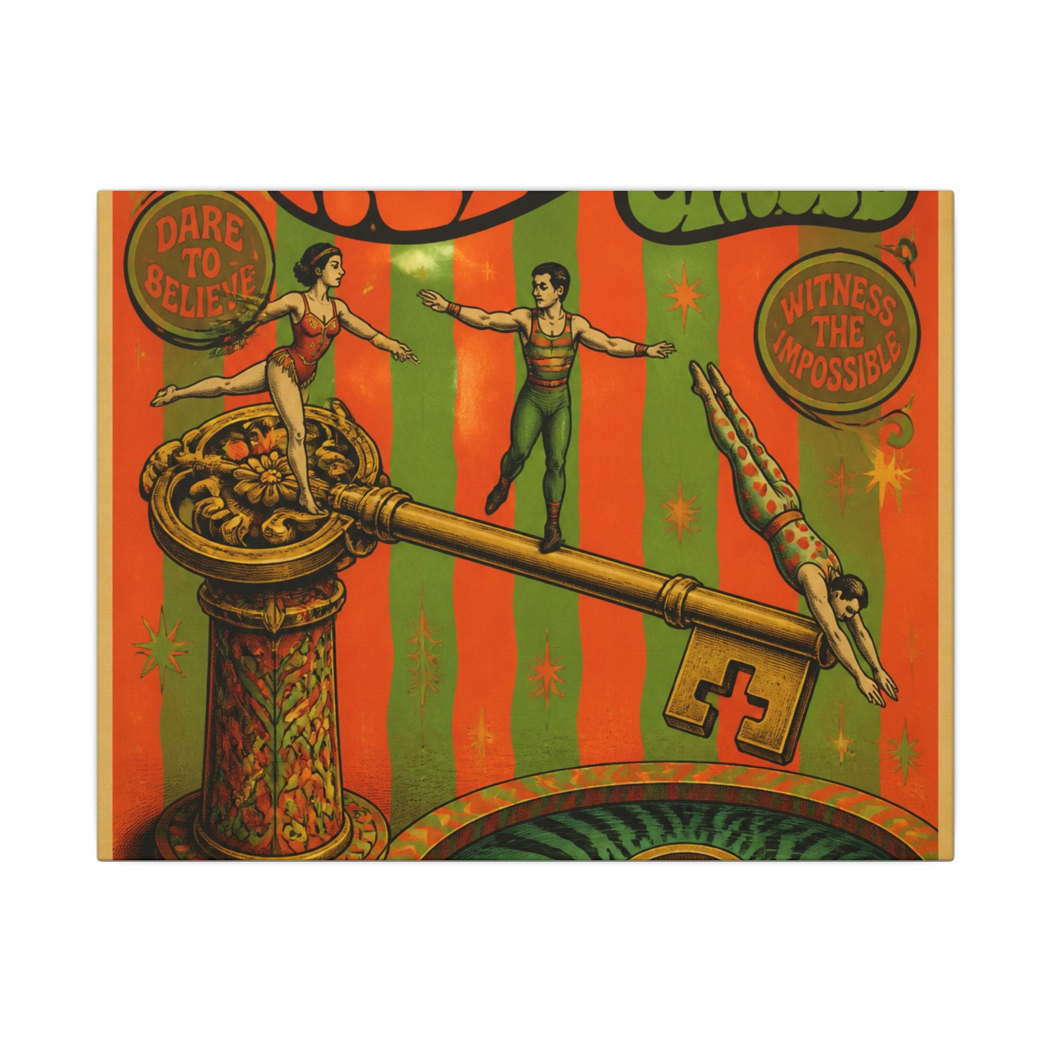 Giant Key Performance Wall Art Canvas 16×20 Psychedelic Cafe Decor Maximalist Print