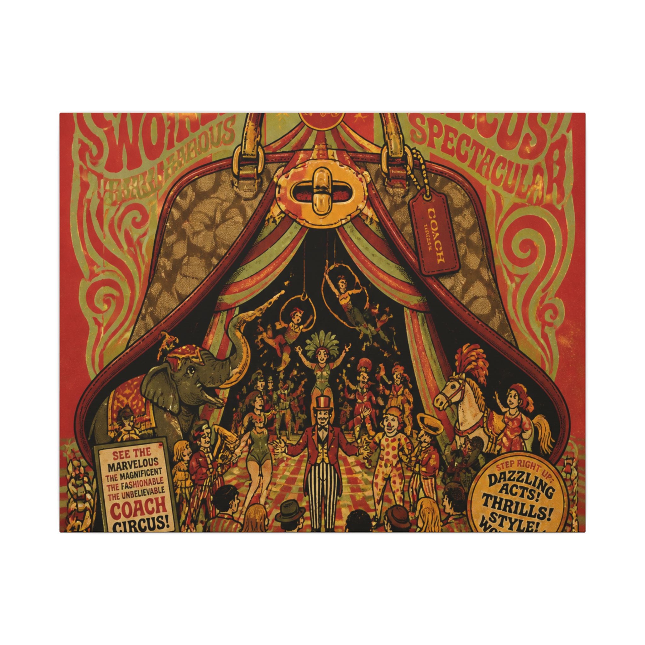 Handbag Big Top Wall Art Canvas 16×20 Psychedelic Cafe Decor Maximalist Print