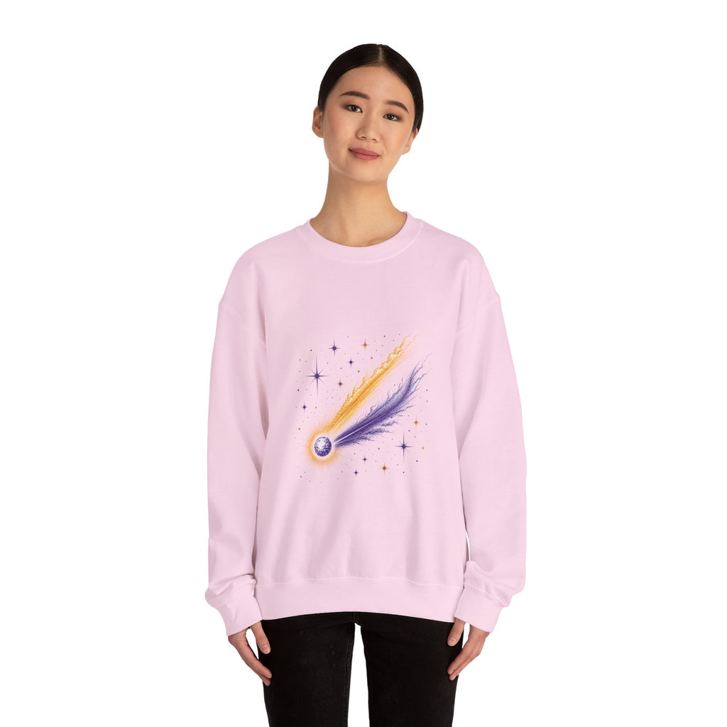 Matching Couple Sweatshirt - Comet & Asteroid Matching Couple Crewneck Sweatshirt Vintage Art His Hers Wedding Gift - Design A