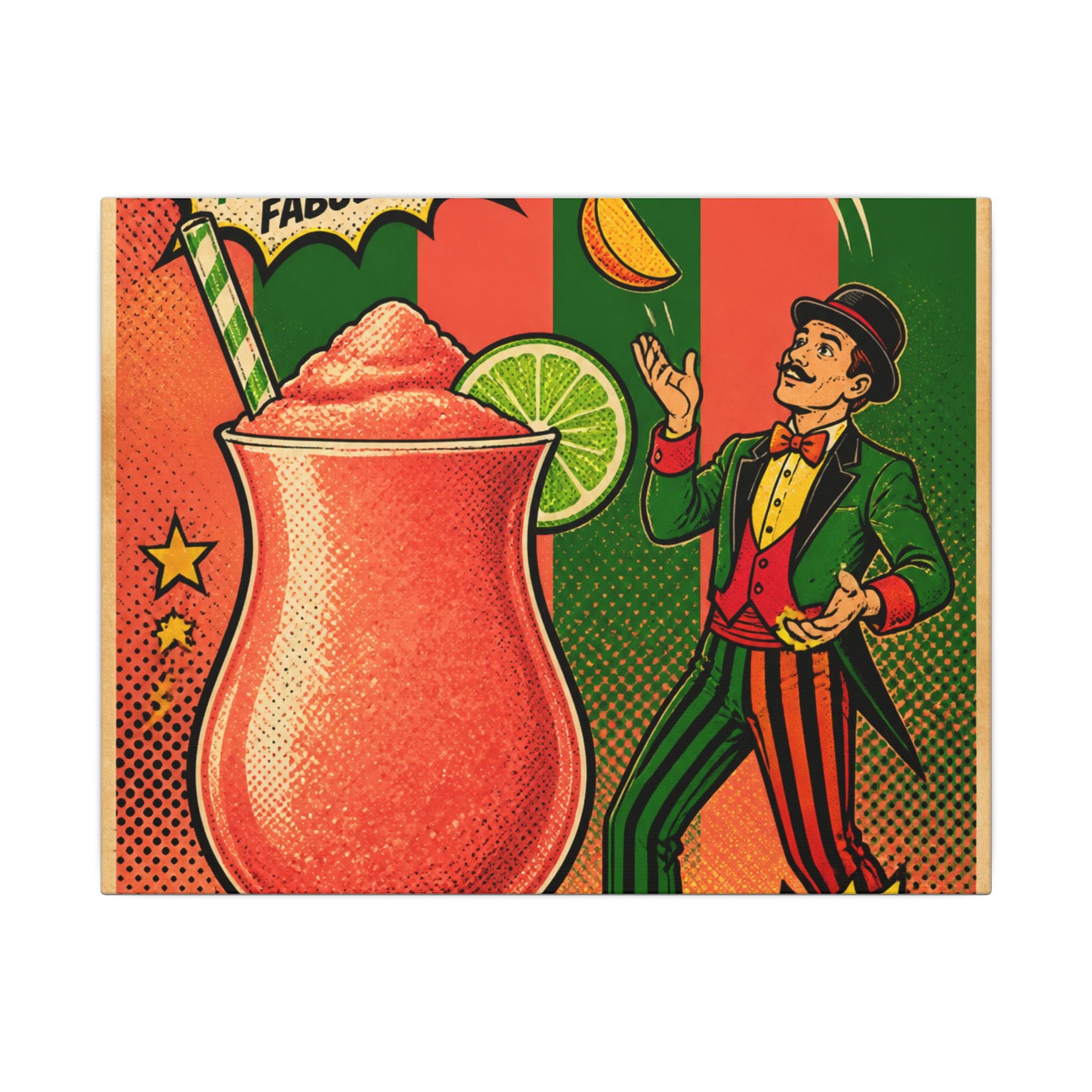 Daiquiri Fruit Juggler Wall Art Canvas 16×20 Pop Art Living Room Decor Maximalist Print