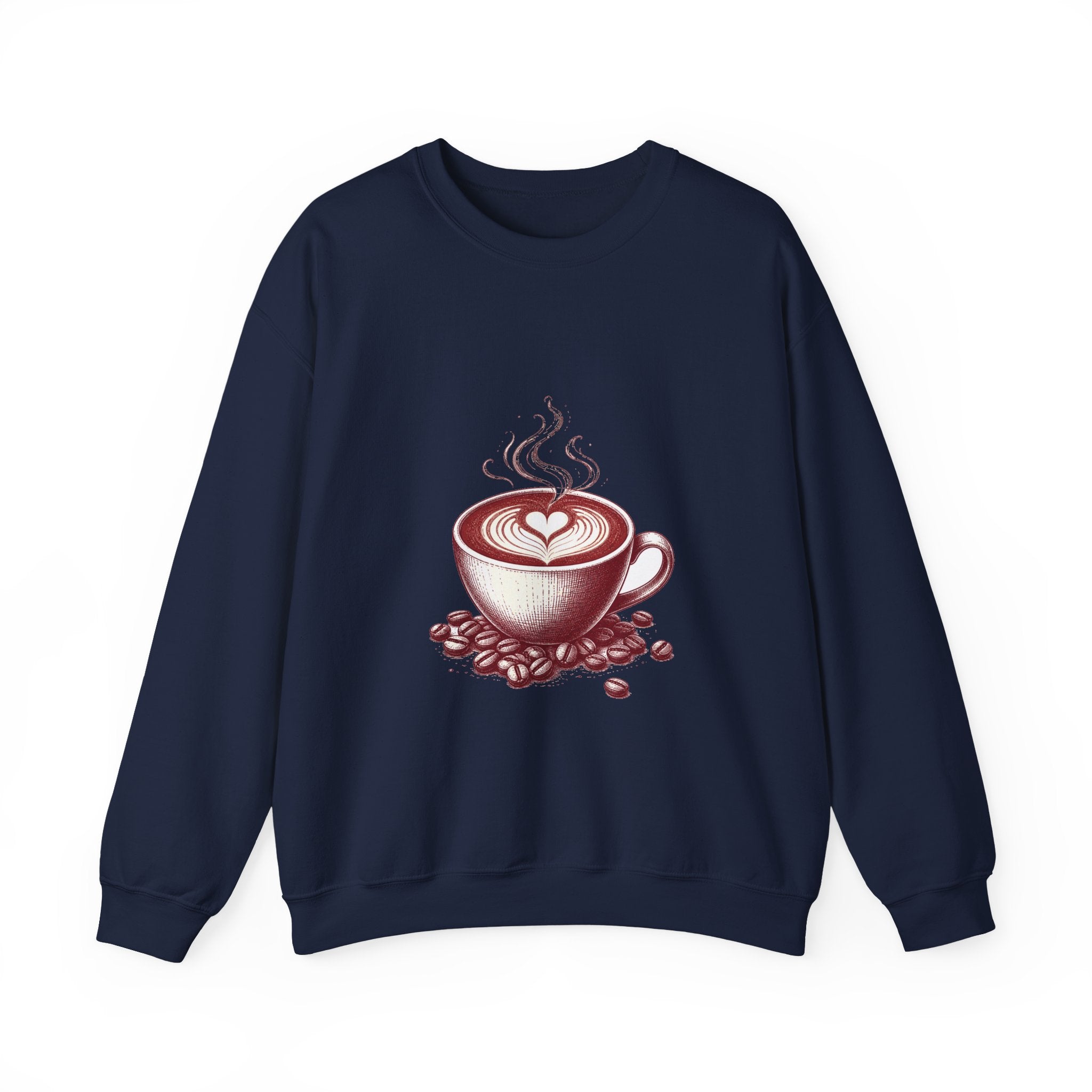 Matching Couple Sweatshirt - Coffee & Tea Matching Couple Comfort Colors Crew Hand-Drawn Art His Hers Anniversary Gift - Design A