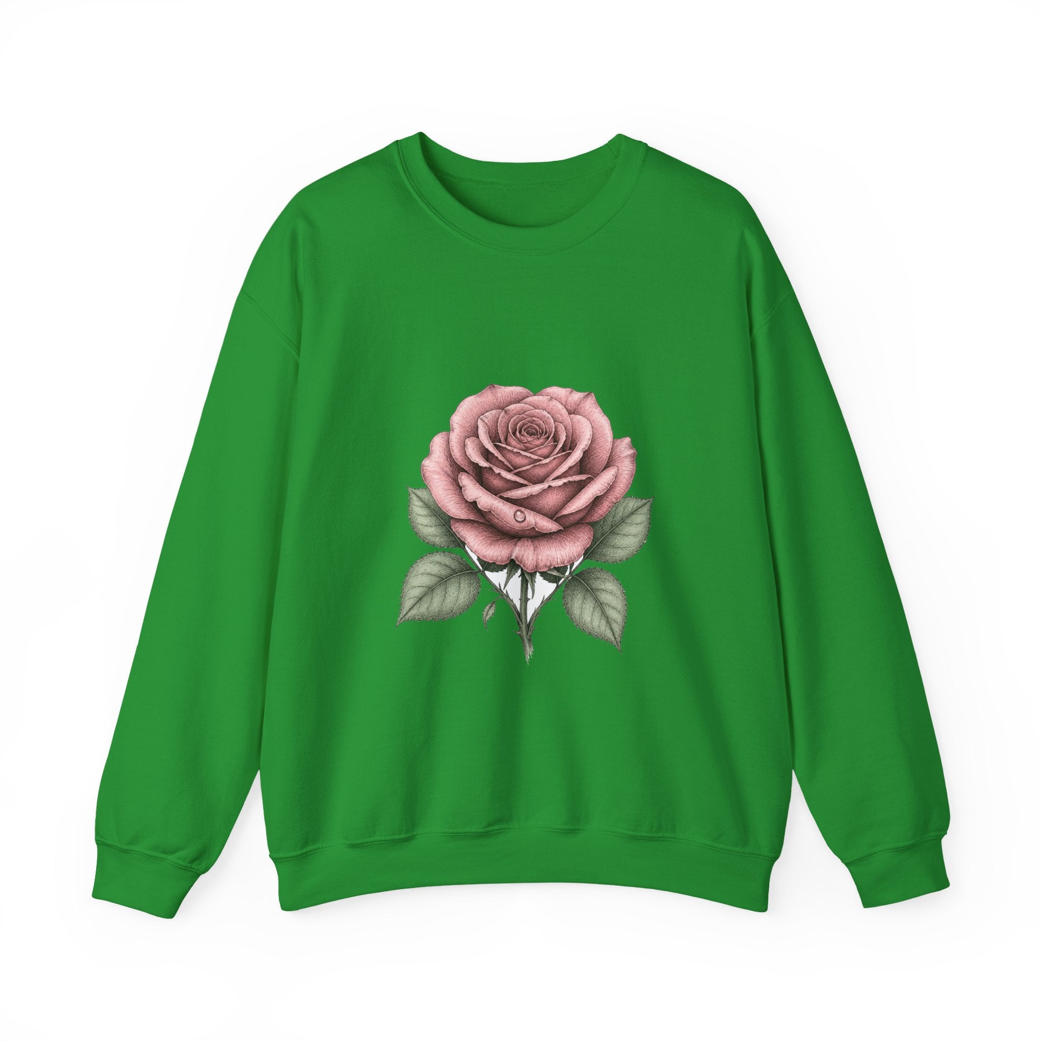 Matching Couple Sweatshirt - Rose & Thorn Matching Couple Comfort Colors Crew Hand-Drawn Art His Hers Anniversary Gift - Design A