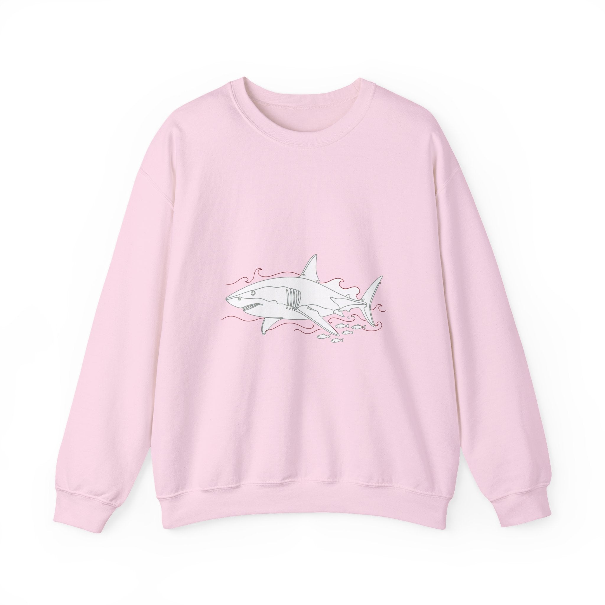 Matching Couple Sweatshirt - Shark & Dolphin Matching Couple Premium Fleece Sweatshirt Minimalist Art His Hers Christmas Gift - Design A