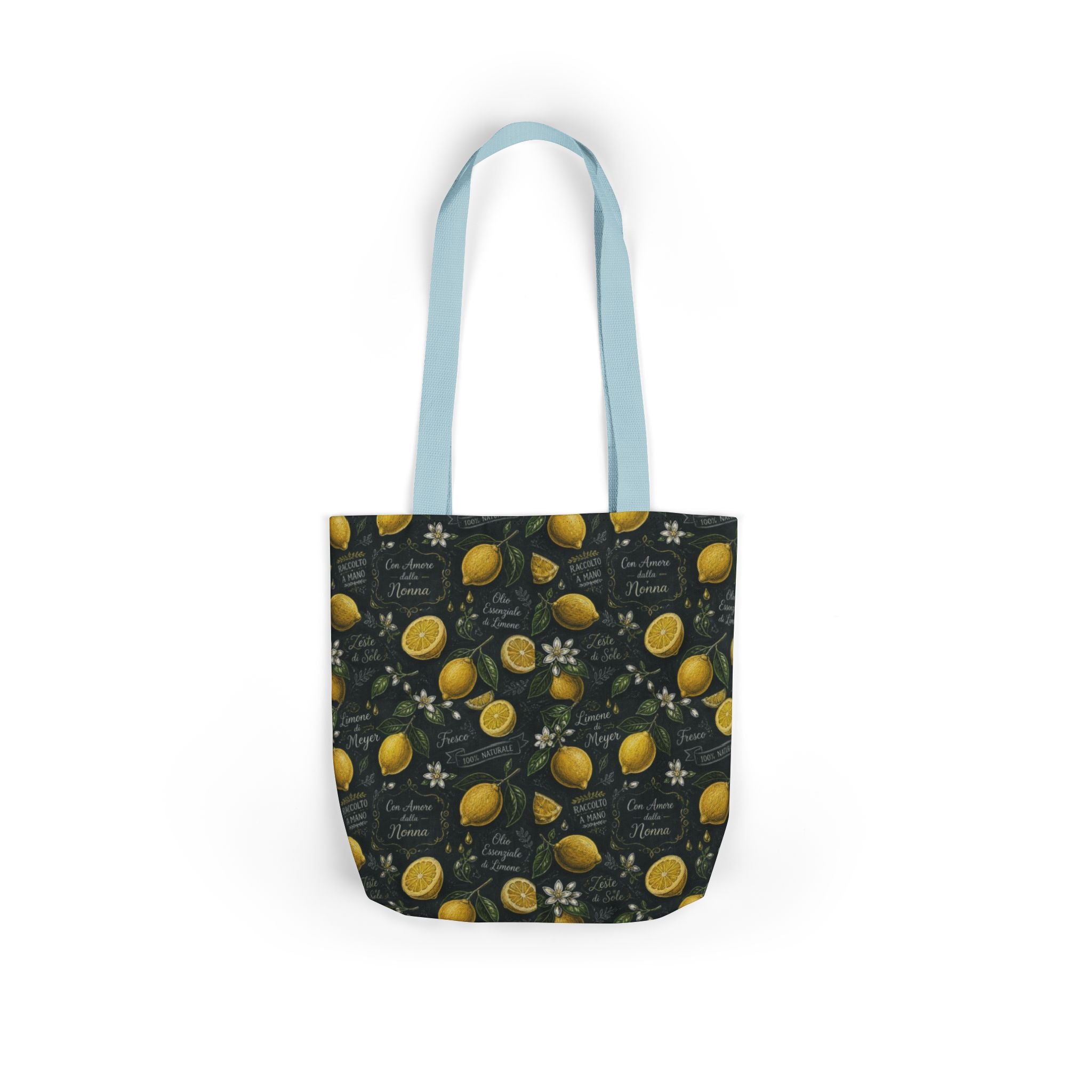 Meyer Lemons Canvas Tote Bag Mediterranean Kitchen Chalk Art Design Italian Cottagecore Gift
