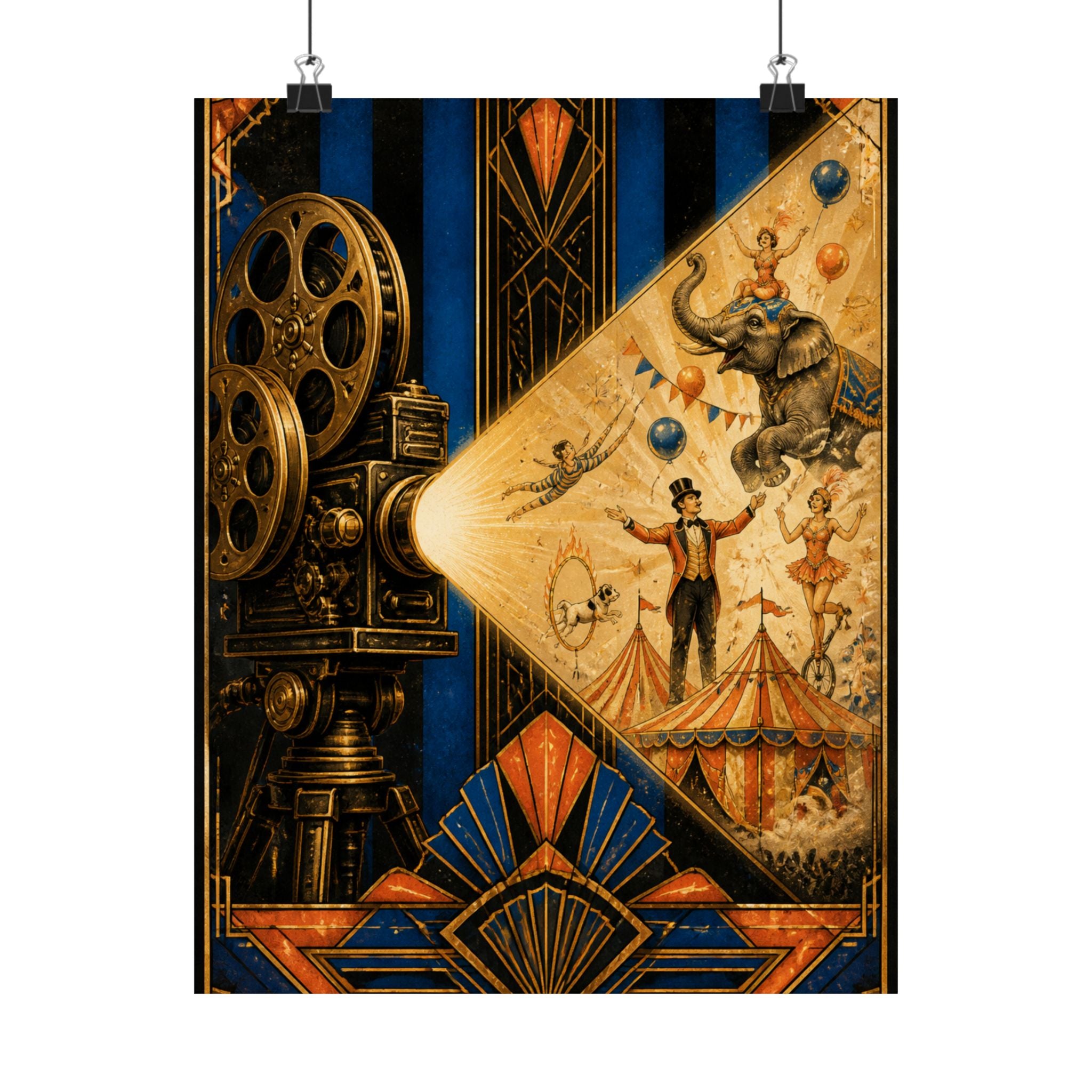 Film Camera Projector Show Wall Art Poster 18×24 Art Deco Entryway Decor Maximalist Print