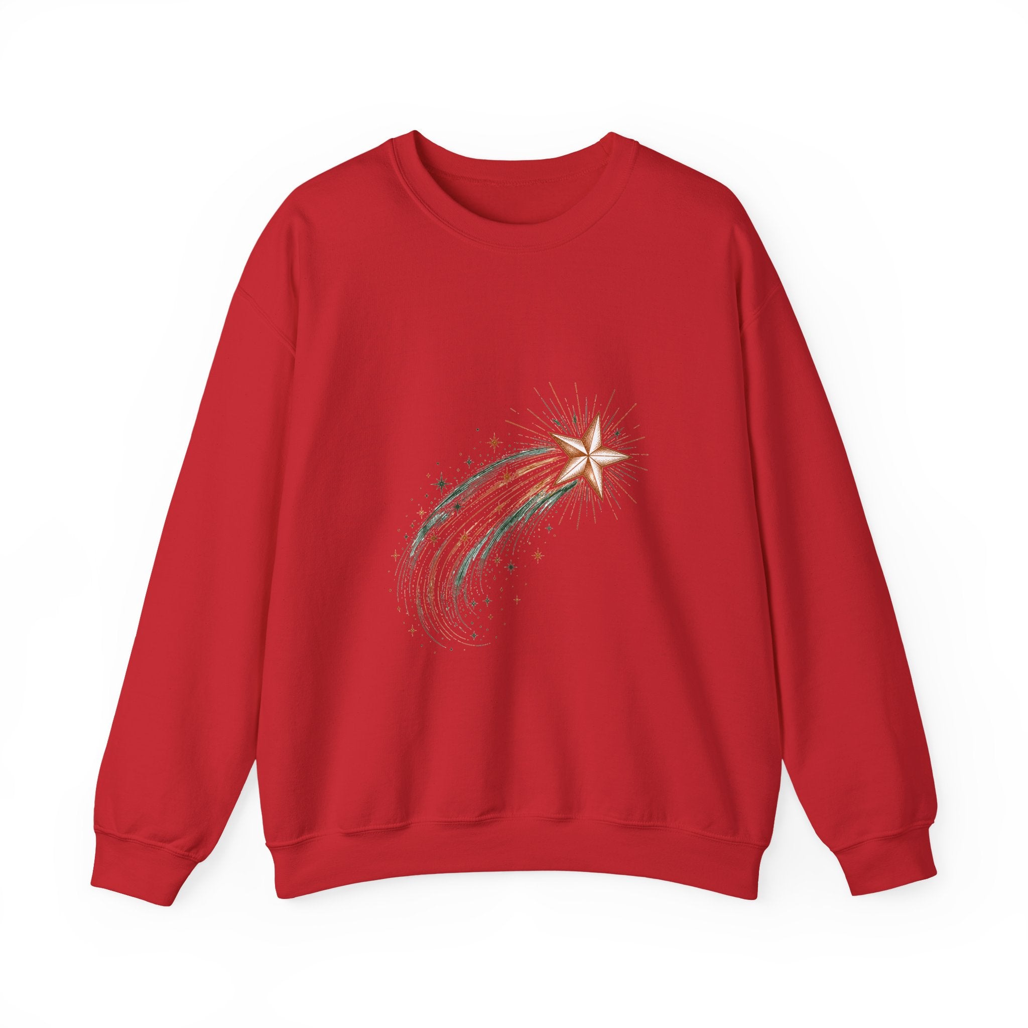 Matching Couple Sweatshirt - Shooting Star & North Star Matching Couple Comfort Colors Crew Hand-Drawn Art His Hers Anniversary Gift - Design A