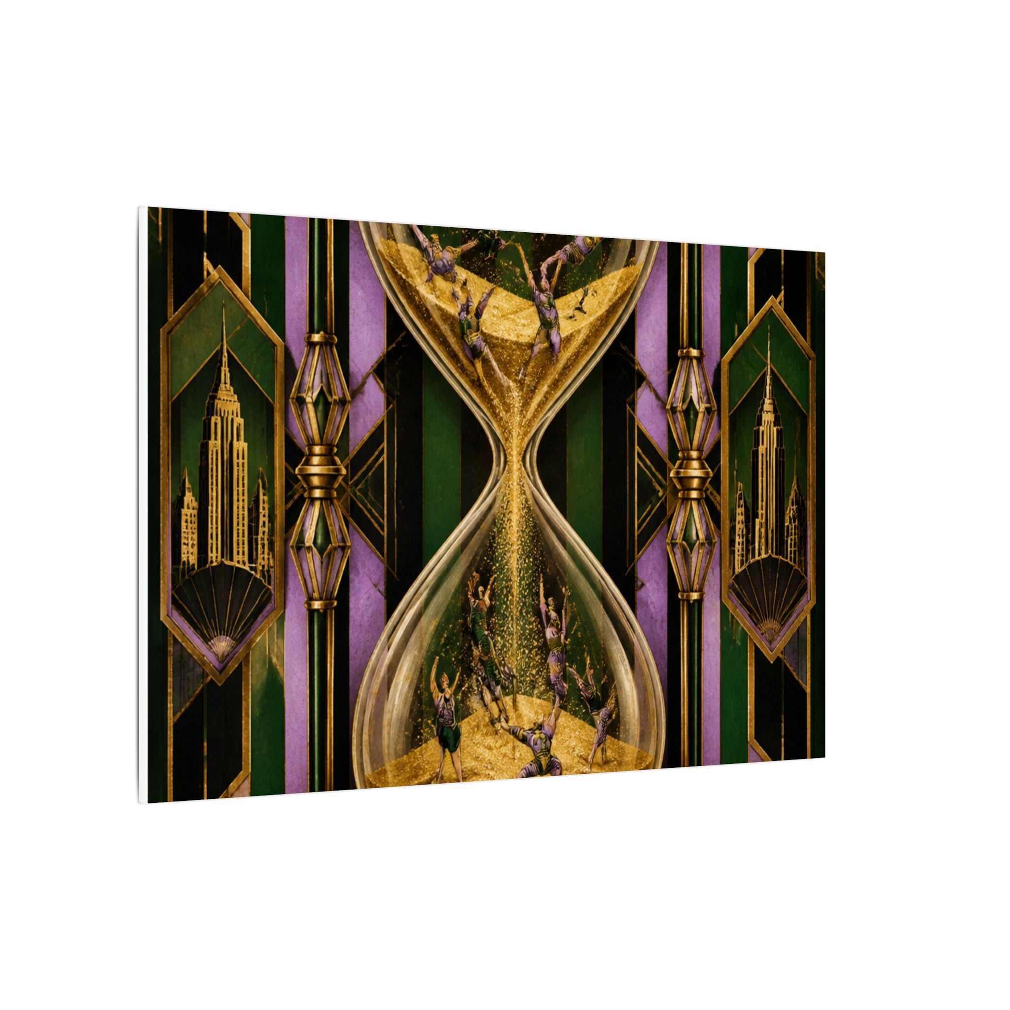 Hourglass Acrobats Wall Art Canvas 24×36 Art Deco Bar Area Decor Maximalist Print