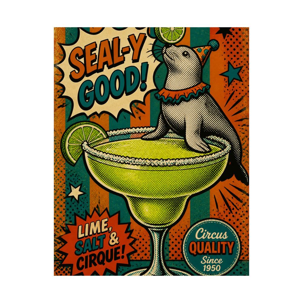 Margarita Balancing Seal Wall Art Poster 18×24 Pop Art Living Room Decor Maximalist Print