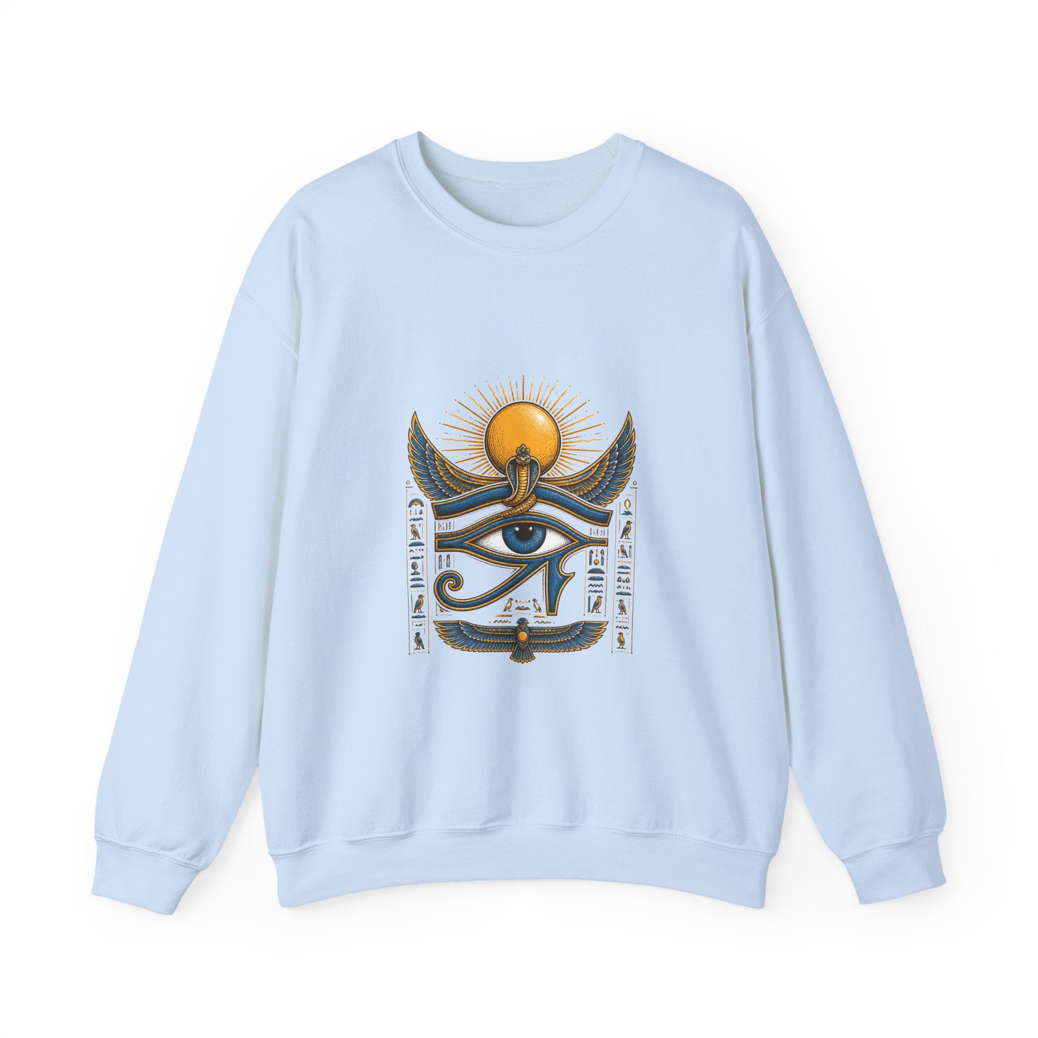 Matching Couple Sweatshirt - Eye of Ra & Horus Matching Couple Premium Fleece Sweatshirt Hand-Drawn Art His Hers Anniversary Gift - Design A