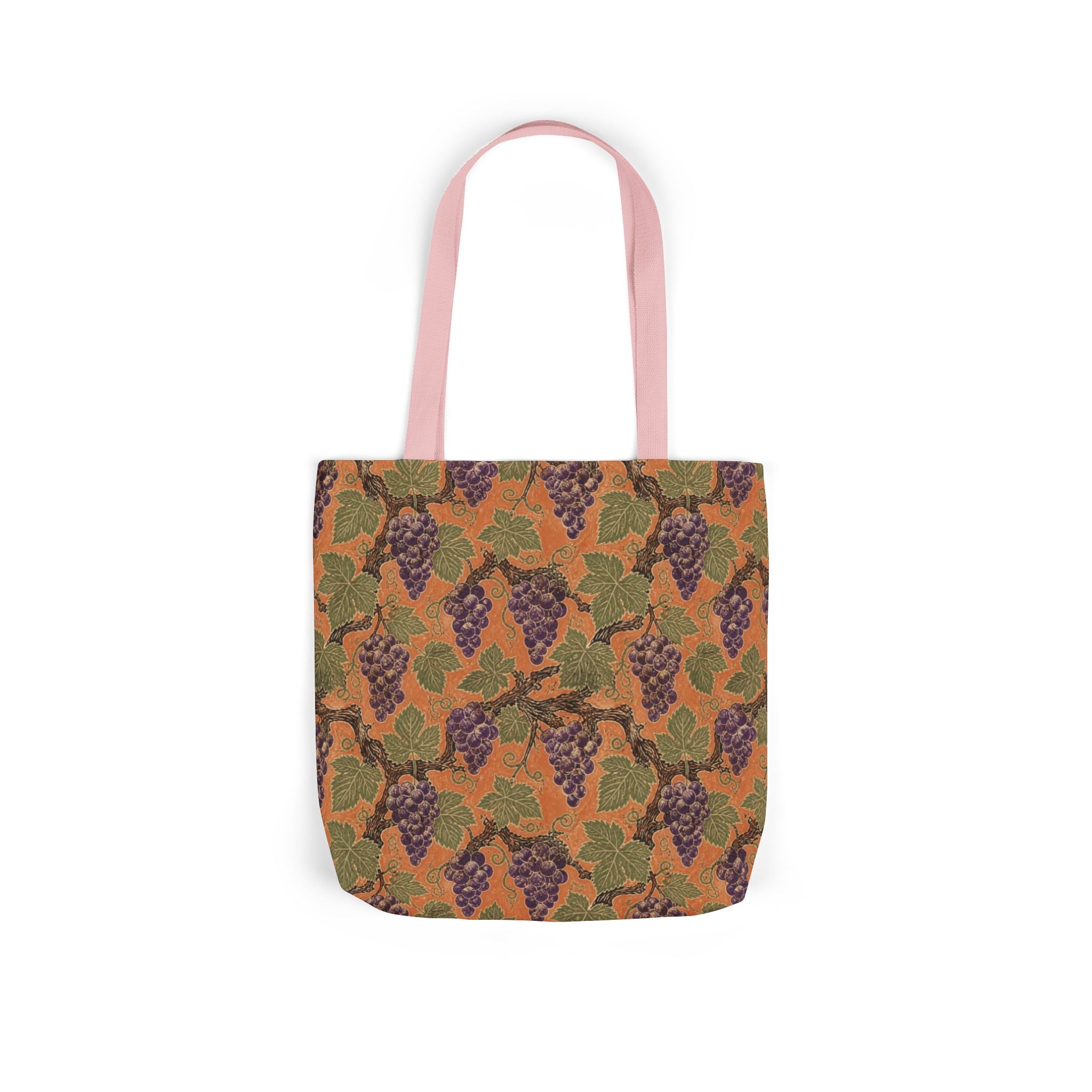 Grape Clusters Canvas Tote Bag Mediterranean Kitchen Linocut Design Italian Cottagecore Gift