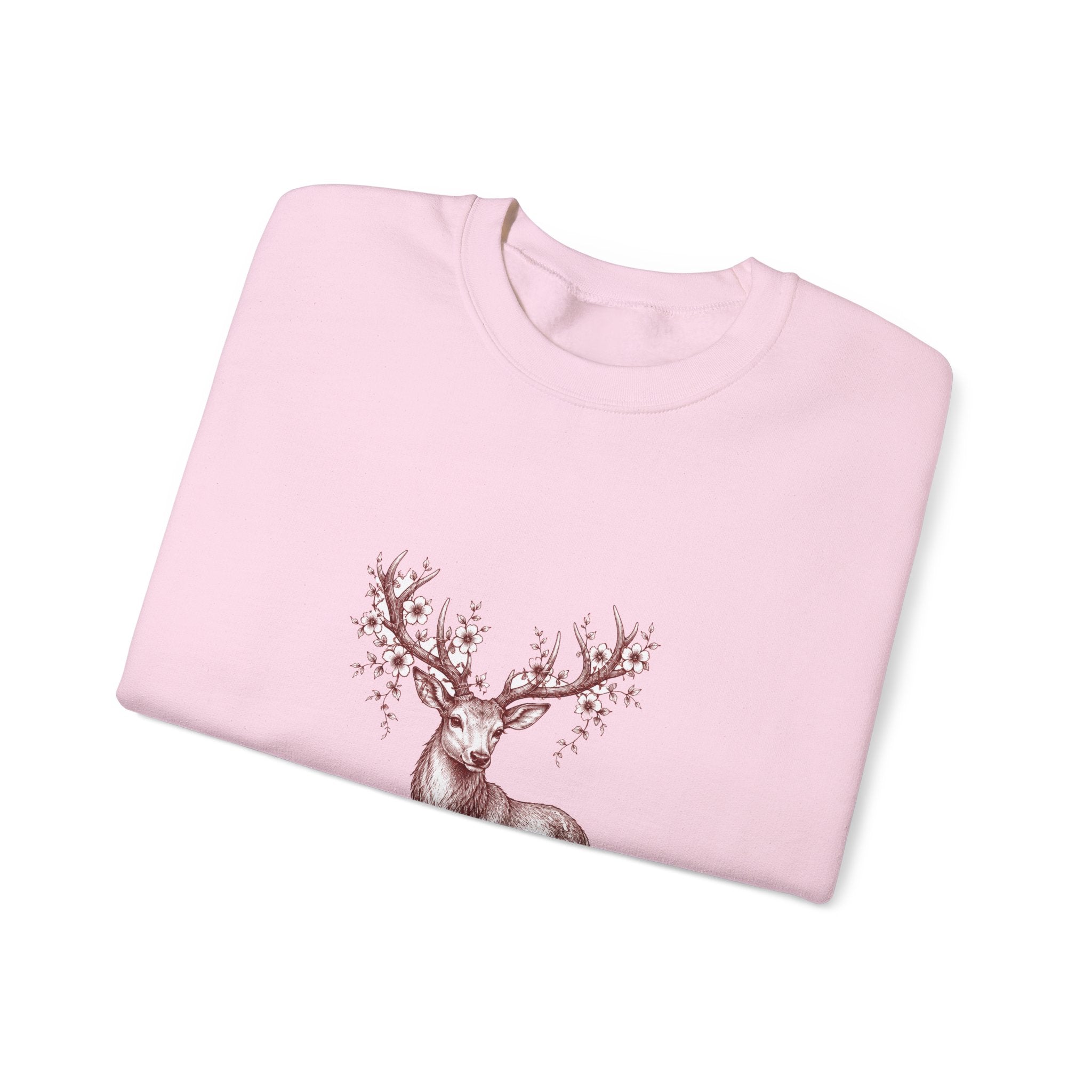 Matching Couple Sweatshirt - Bear & Deer Matching Couple Comfort Colors Crew Hand-Drawn Art His Hers Anniversary Gift - Design B