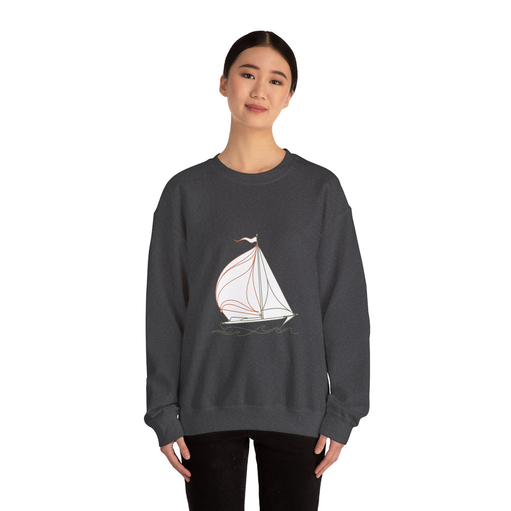 Matching Couple Sweatshirt - Anchor & Sail Matching Couple Crewneck Sweatshirt Minimalist Art His Hers Valentine Gift - Design B