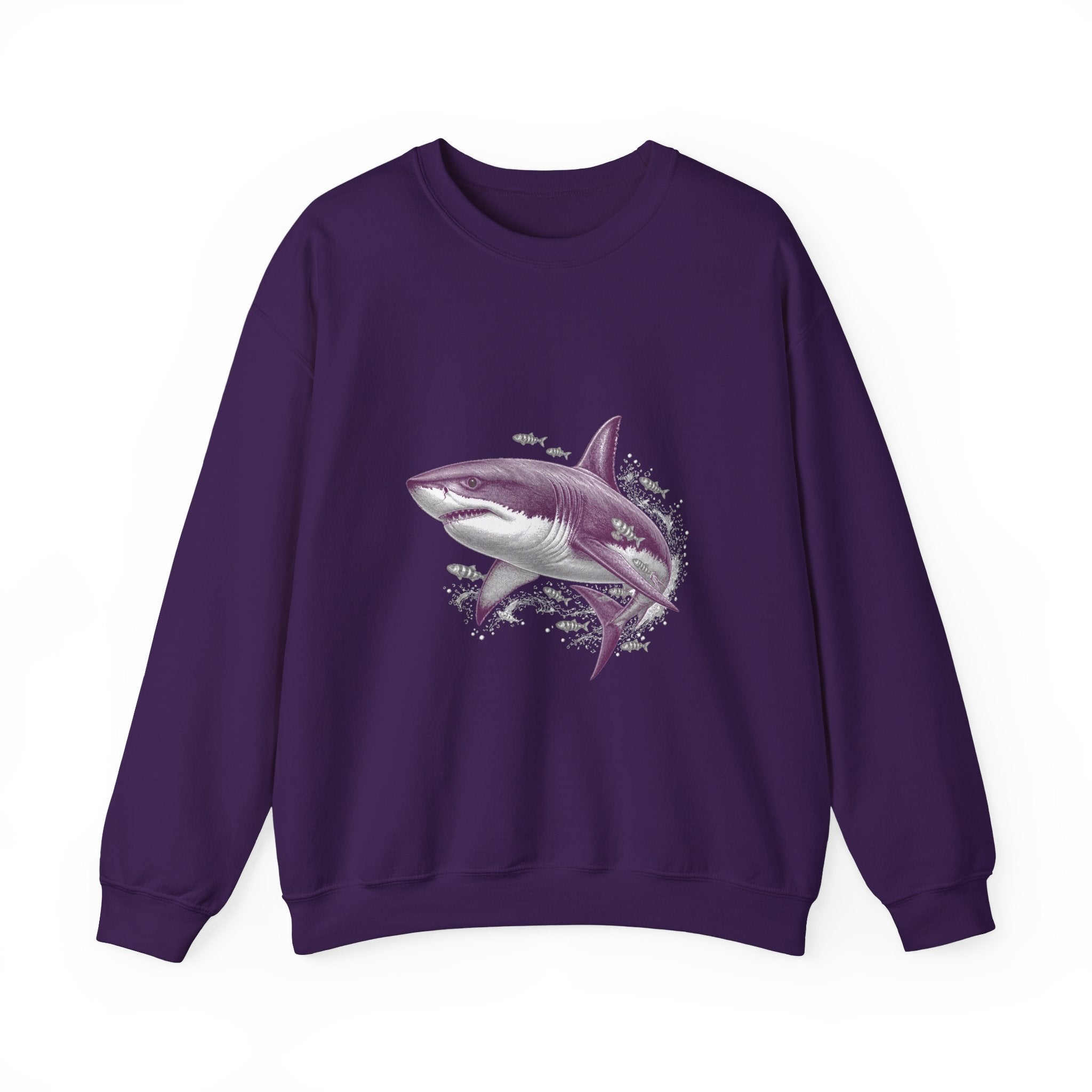 Matching Couple Sweatshirt - Shark & Dolphin Matching Couple Comfort Colors Crew Vintage Art His Hers Honeymoon Gift - Design A