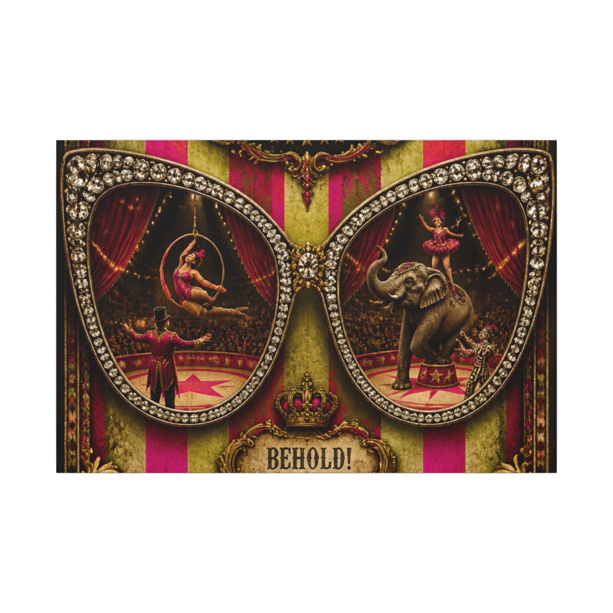 Sunglasses Circus Ring Wall Art Canvas 24×36 Baroque Studio Decor Maximalist Print