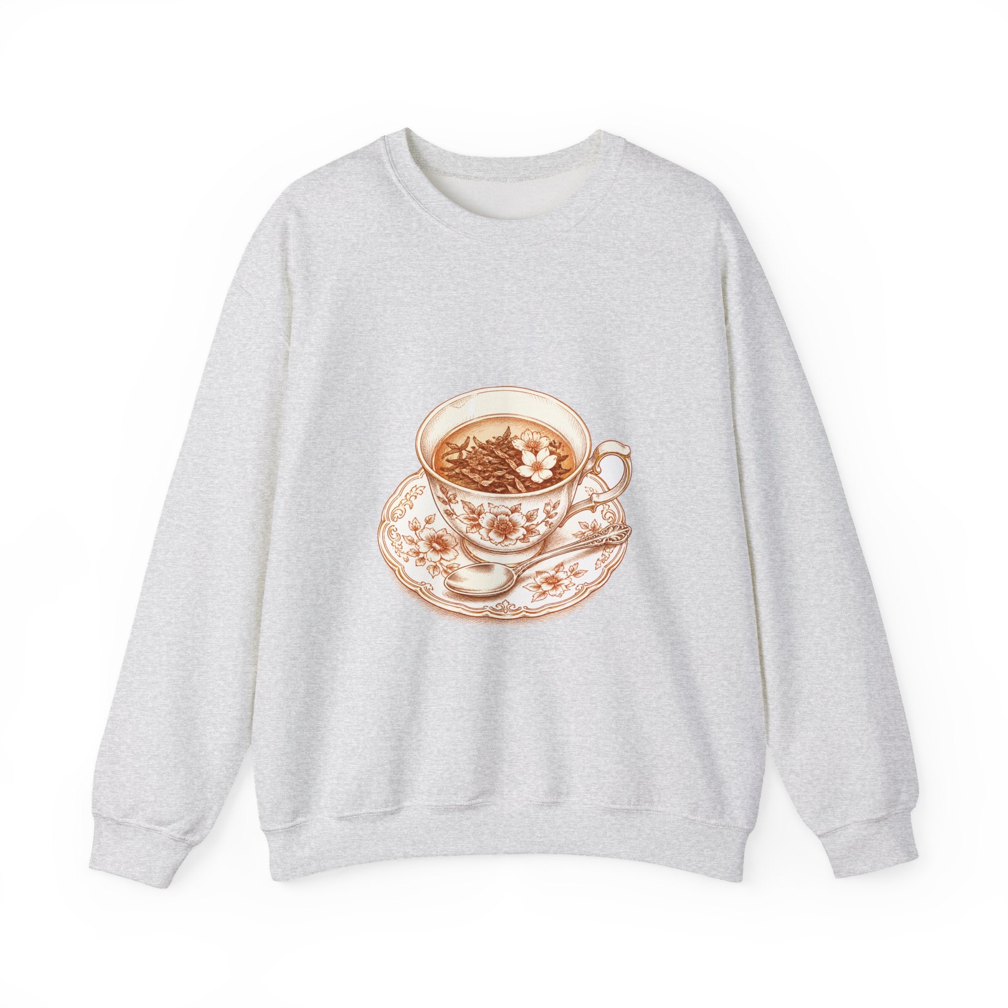 Matching Couple Sweatshirt - Coffee & Tea Matching Couple Crewneck Sweatshirt Hand-Drawn Art His Hers Best Friend Gift - Design B