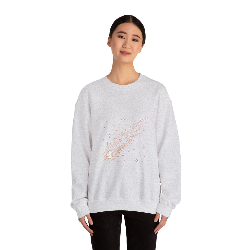 Matching Couple Sweatshirt - Comet & Asteroid Matching Couple Crewneck Sweatshirt Minimalist Art His Hers Valentine Gift - Design A