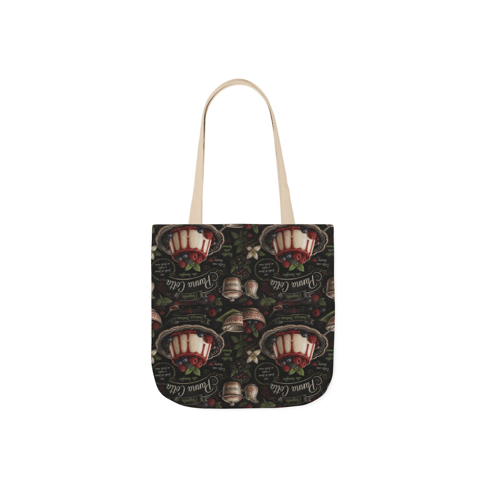 Panna Cotta Canvas Tote Bag Mediterranean Kitchen Chalk Art Design Italian Cottagecore Gift