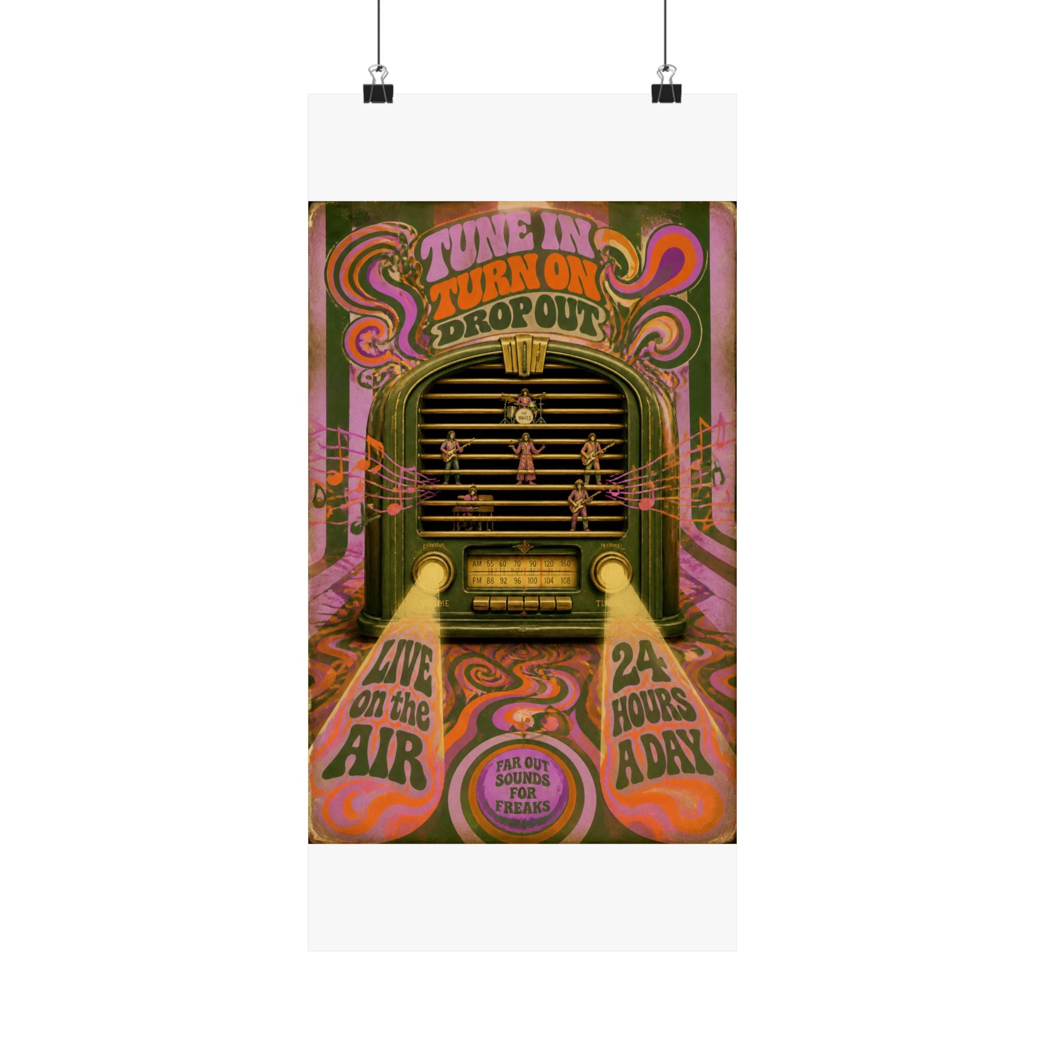 Vintage Radio Stage Wall Art Poster 24×36 Psychedelic Dining Room Decor Maximalist Print