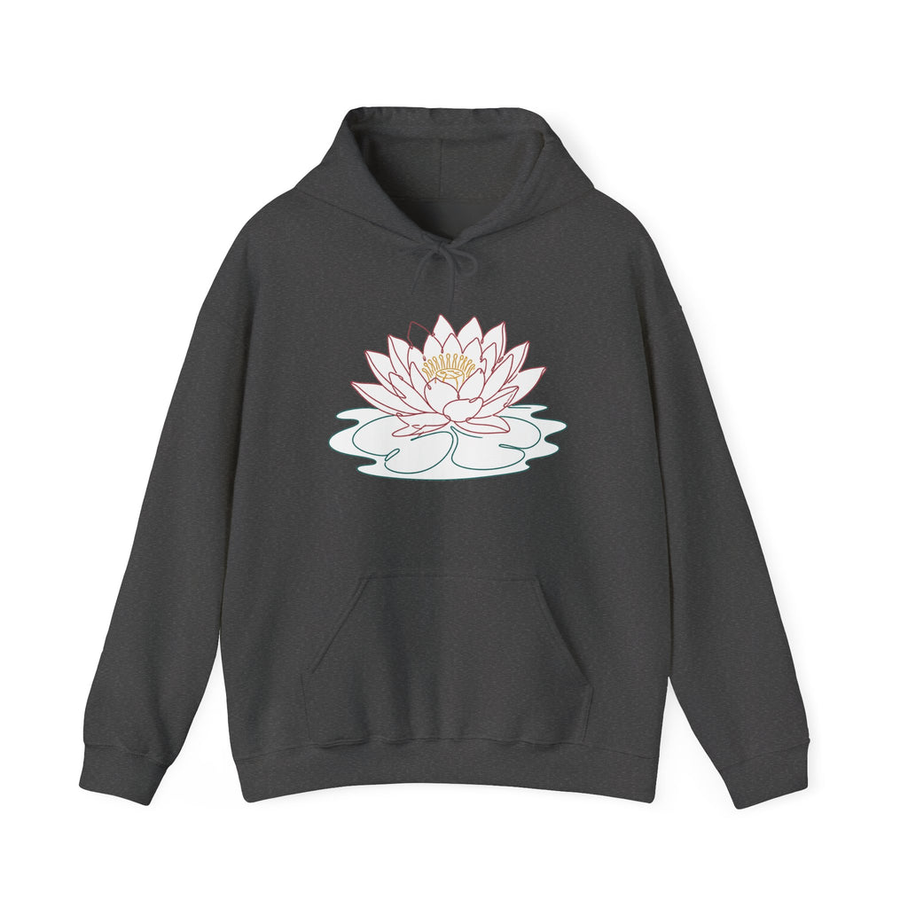 Matching Couple Sweatshirt - Open & Closed Lotus Matching Couple Hooded Sweatshirt Minimalist Art His Hers Valentine Gift - Design A