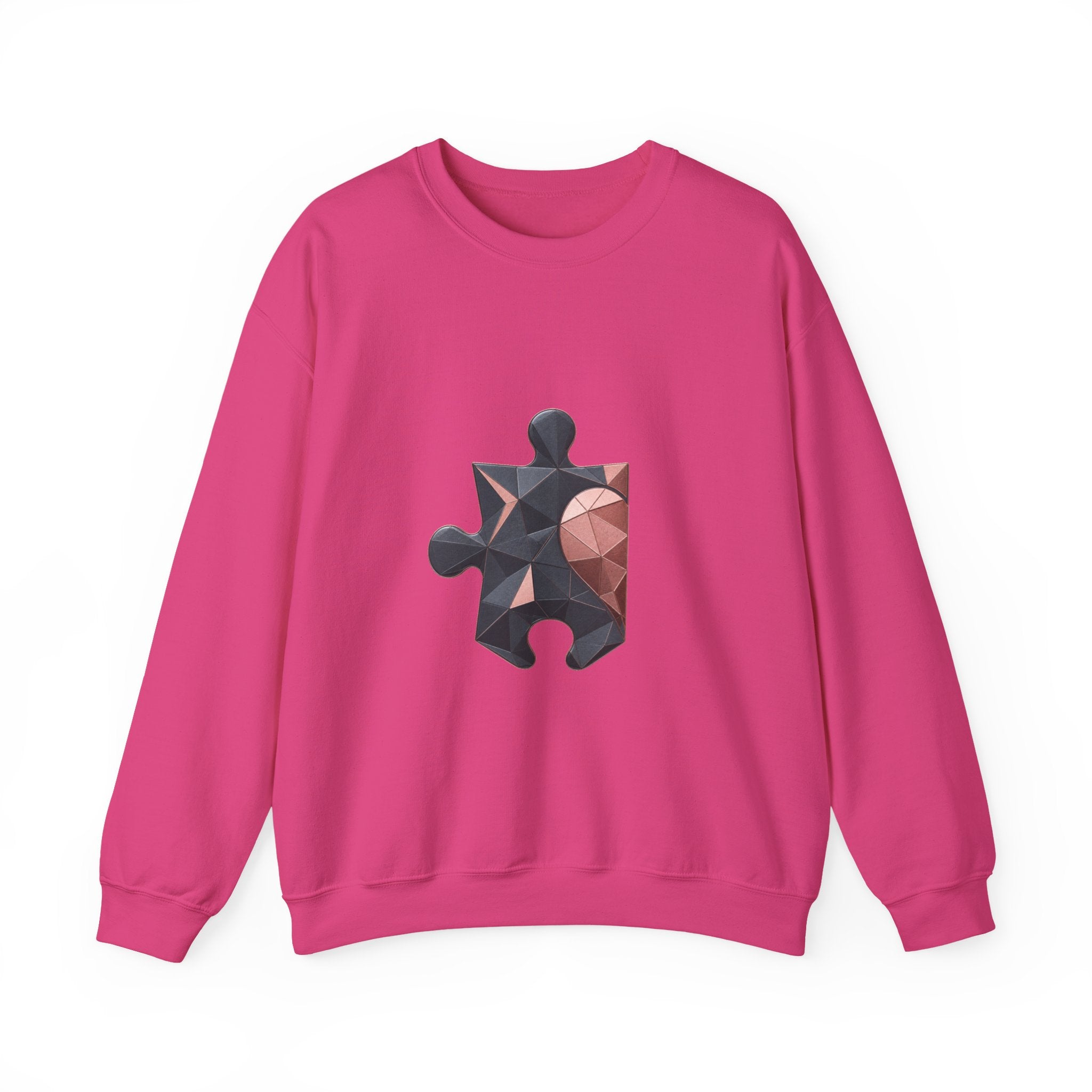 Matching Couple Sweatshirt - Puzzle Pieces Matching Couple Comfort Colors Crew Geometric Art His Hers Love Gift - Design A