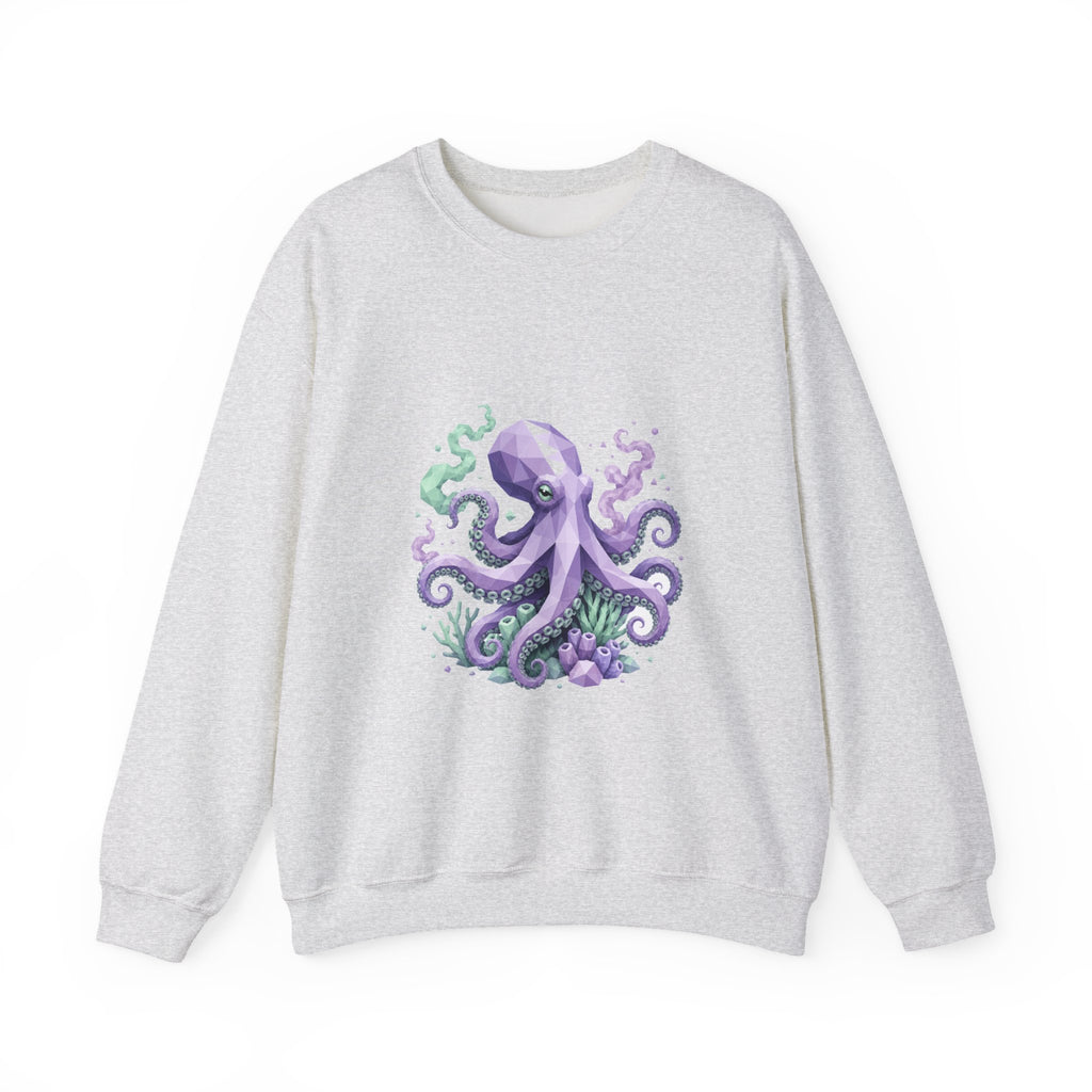 Matching Couple Sweatshirt - Octopus & Jellyfish Matching Couple Crewneck Sweatshirt Geometric Art His Hers Couple Gift - Design A