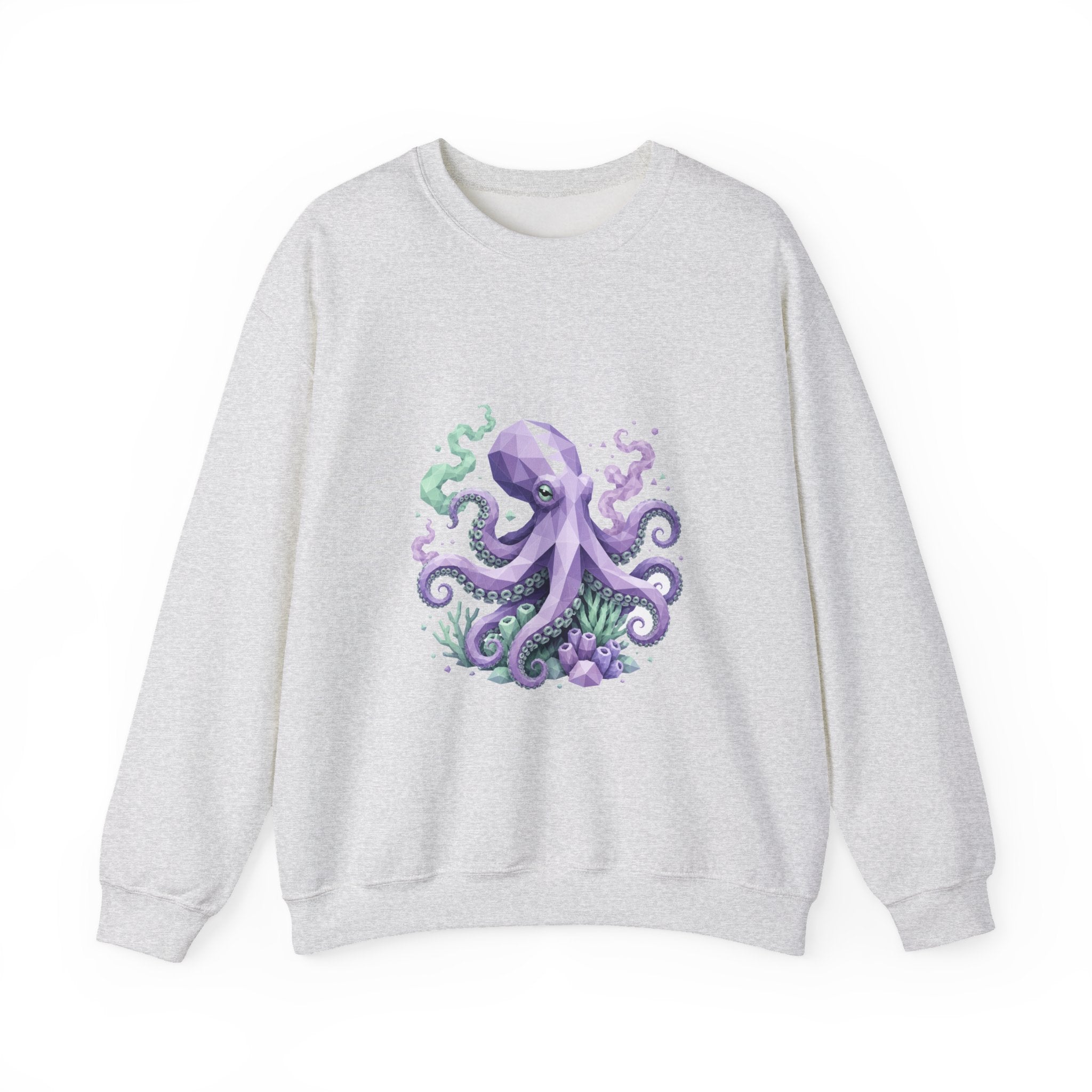 Matching Couple Sweatshirt - Octopus & Jellyfish Matching Couple Crewneck Sweatshirt Geometric Art His Hers Couple Gift - Design A