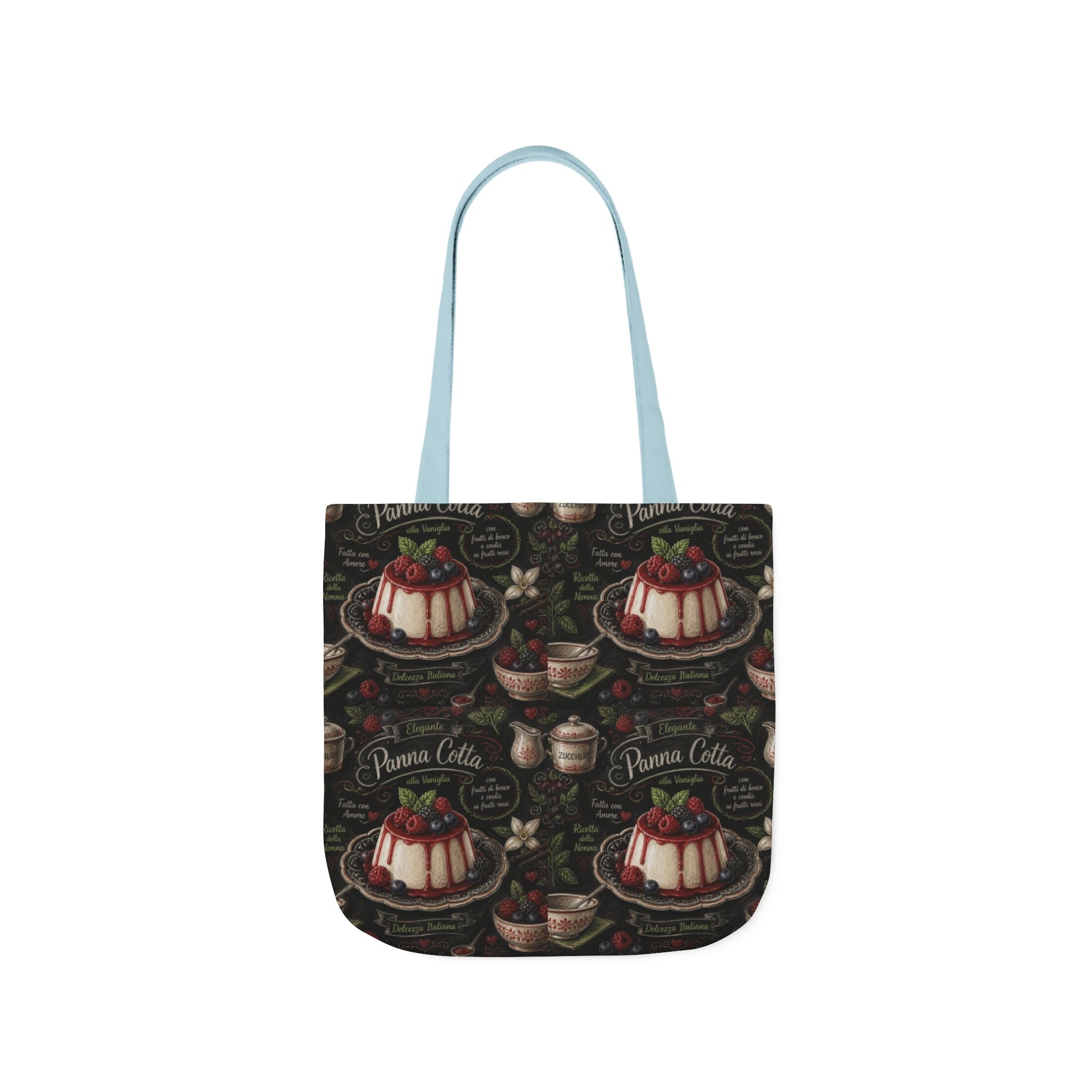 Panna Cotta Canvas Tote Bag Mediterranean Kitchen Chalk Art Design Italian Cottagecore Gift