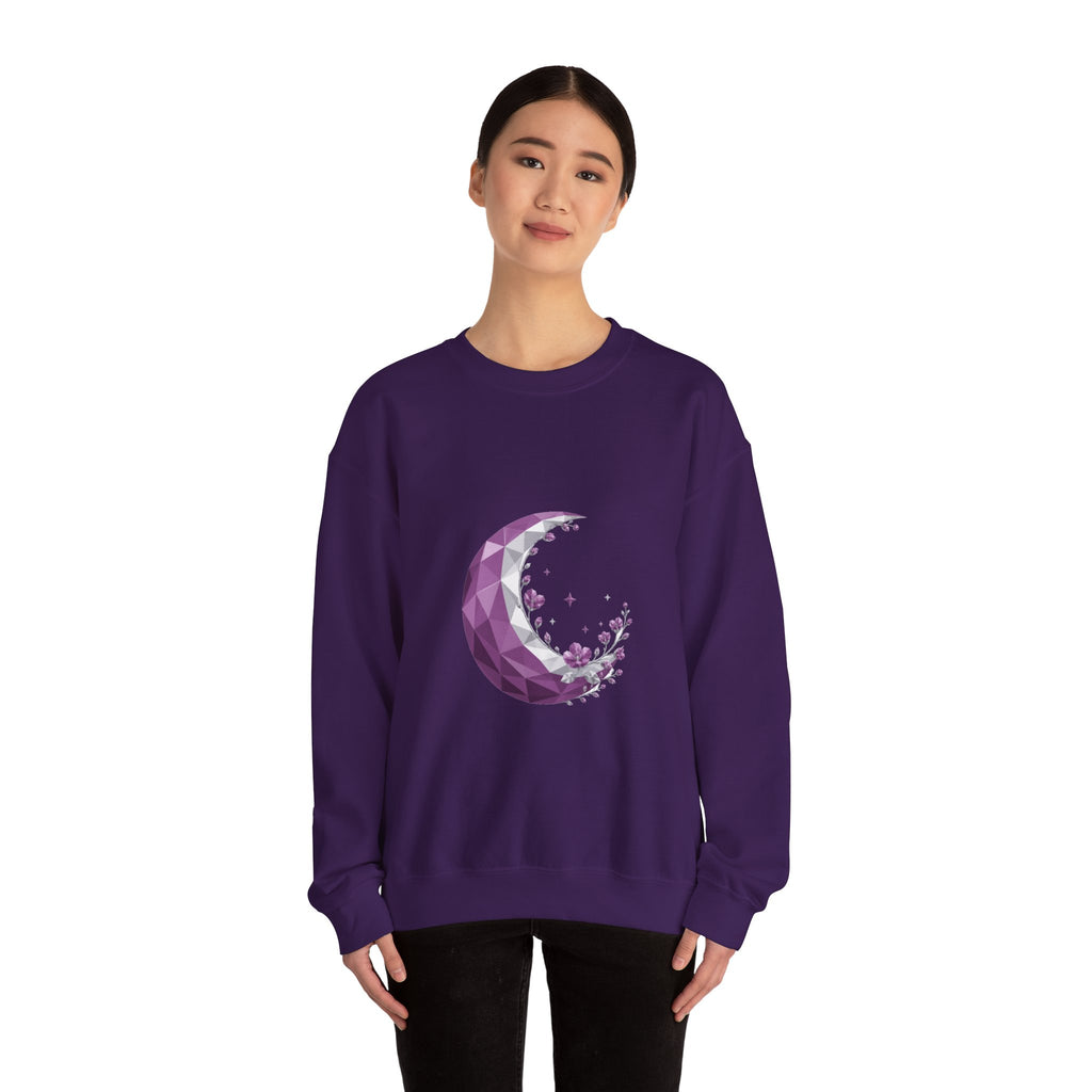 Matching Couple Sweatshirt - Waxing & Waning Moon Matching Couple Premium Fleece Sweatshirt Geometric Art His Hers Love Gift - Design A