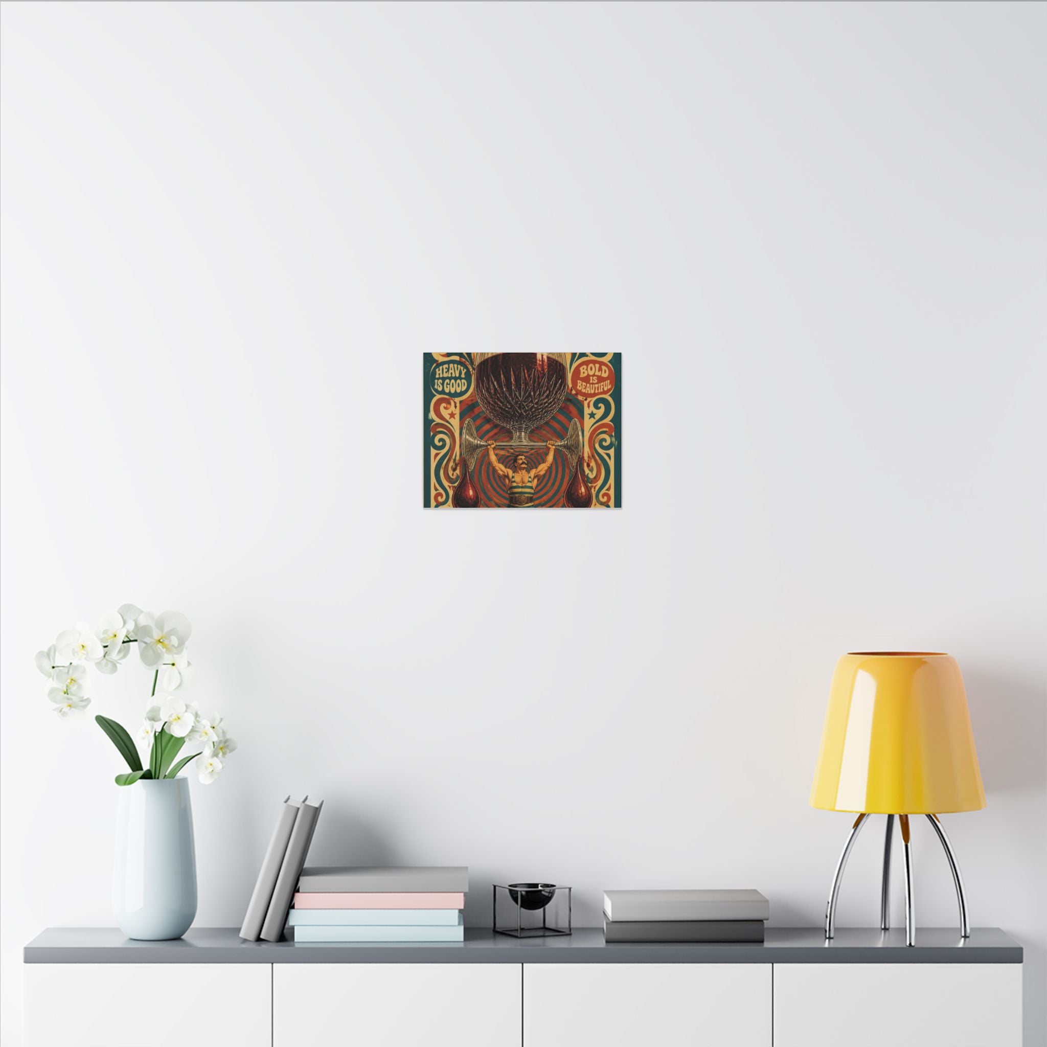 Wine Glass Strongman Wall Art Canvas 16×20 Psychedelic Cafe Decor Maximalist Print