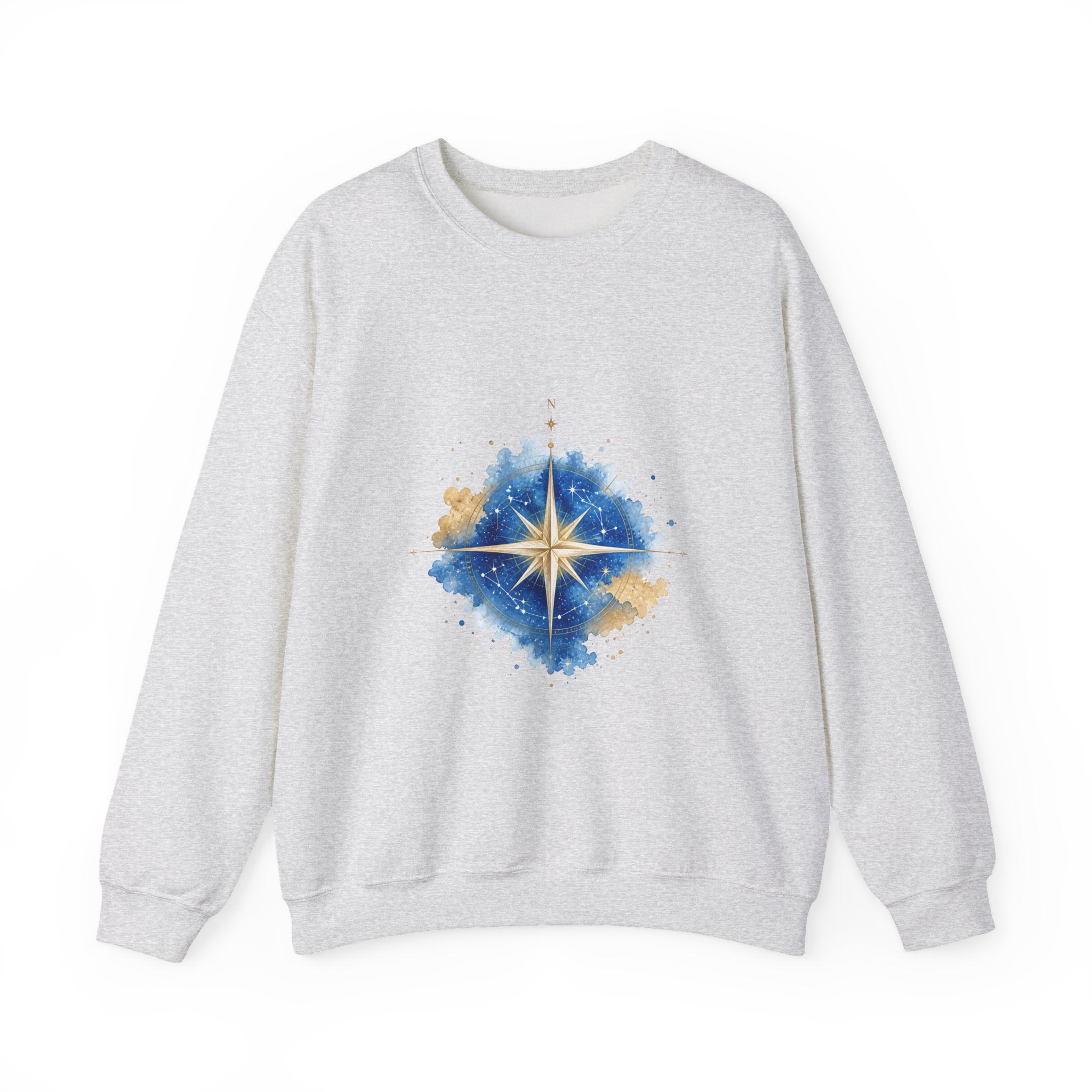 Matching Couple Sweatshirt - Shooting Star & North Star Matching Couple Premium Fleece Sweatshirt Watercolor Art His Hers Birthday Gift - Design B