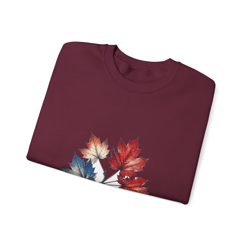 Matching Couple Sweatshirt - Cherry Blossom & Maple Leaf Matching Couple Crewneck Sweatshirt Hand-Drawn Art His Hers Best Friend Gift - Design B