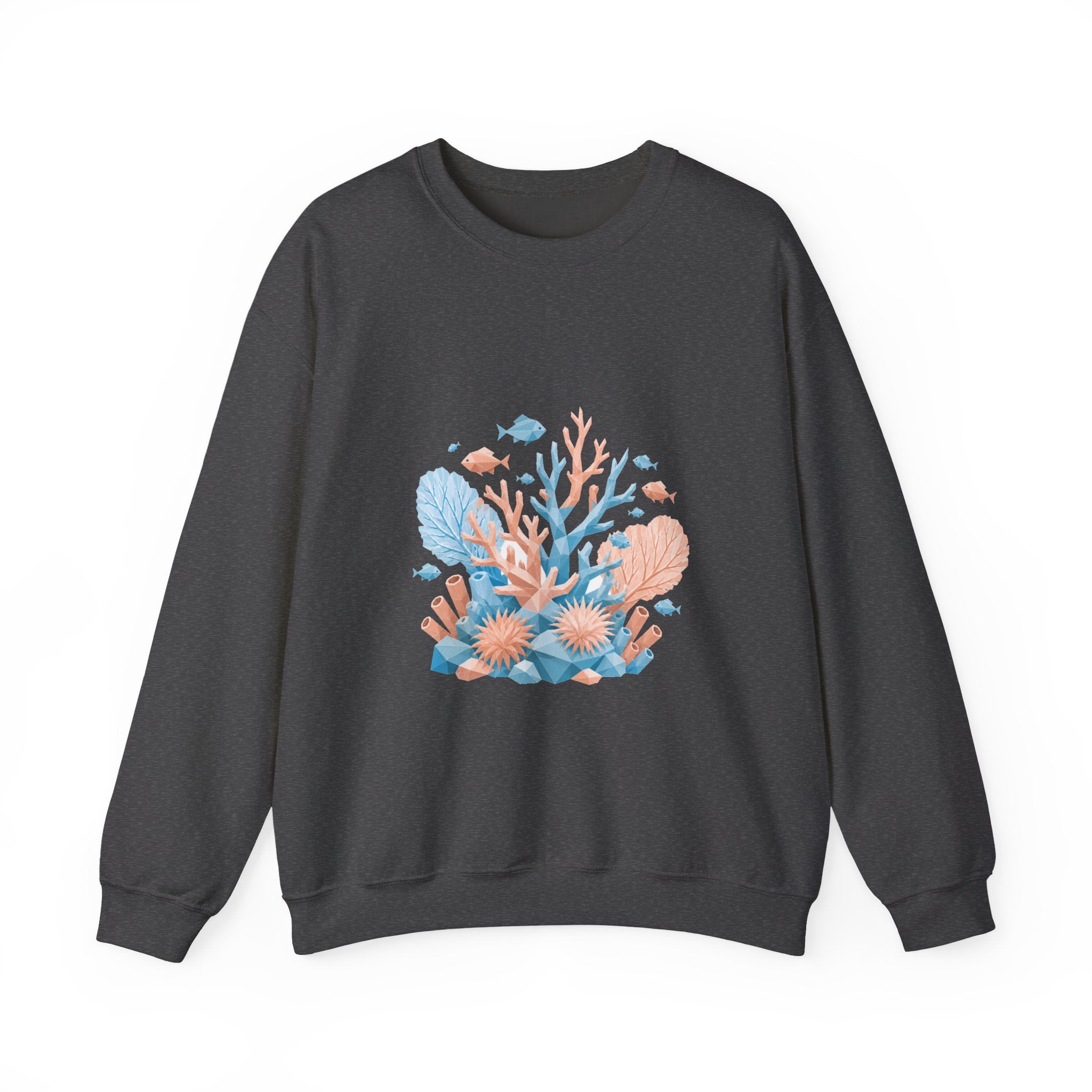 Matching Couple Sweatshirt - Coral Reef & Deep Sea Matching Couple Crewneck Sweatshirt Geometric Art His Hers Couple Gift - Design A