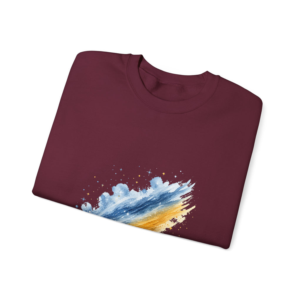 Matching Couple Sweatshirt - Comet & Asteroid Matching Couple Crewneck Sweatshirt Watercolor Art His Hers Engagement Gift - Design A